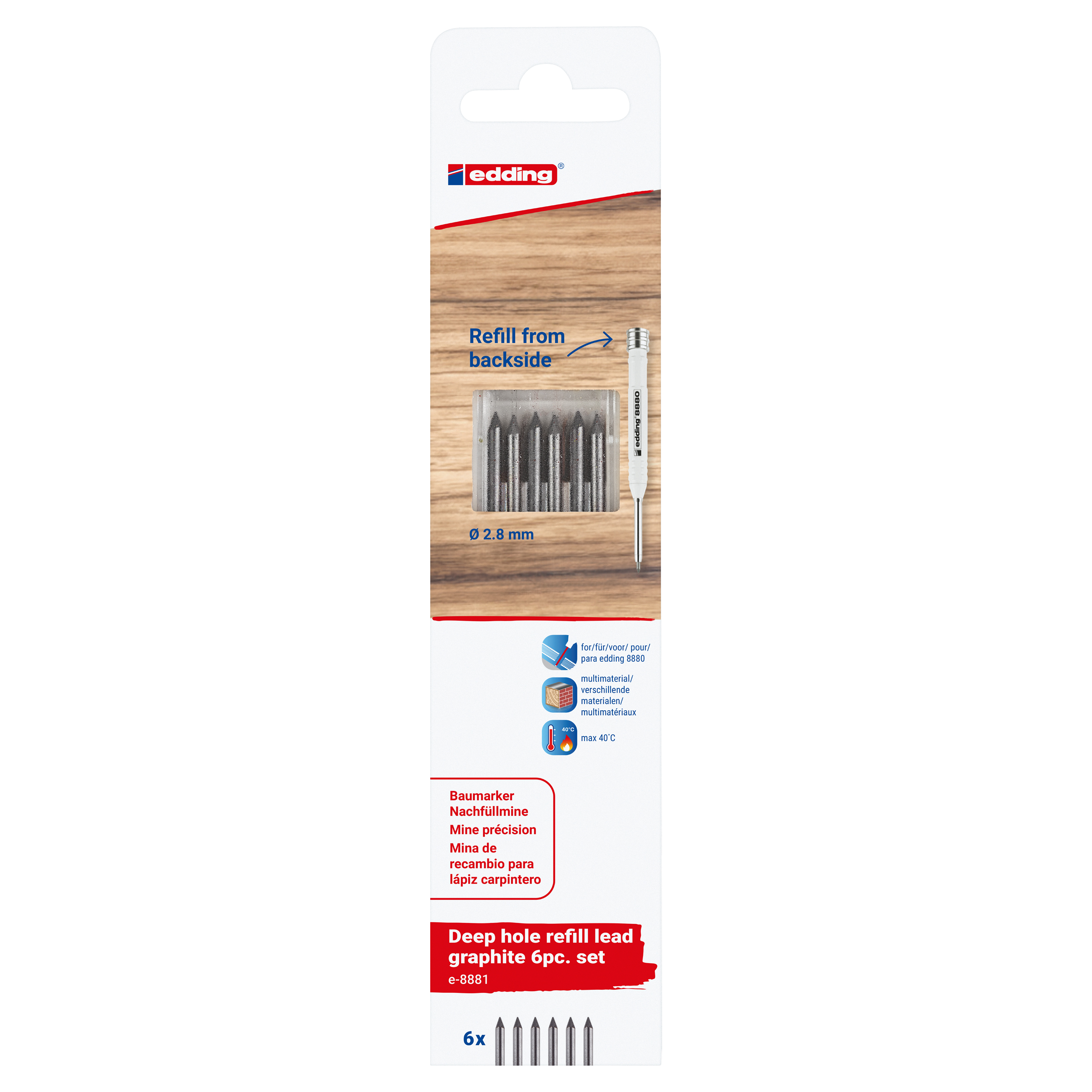 26.200.82 Edding  navullood set - type 8881 - grafiet zwart 