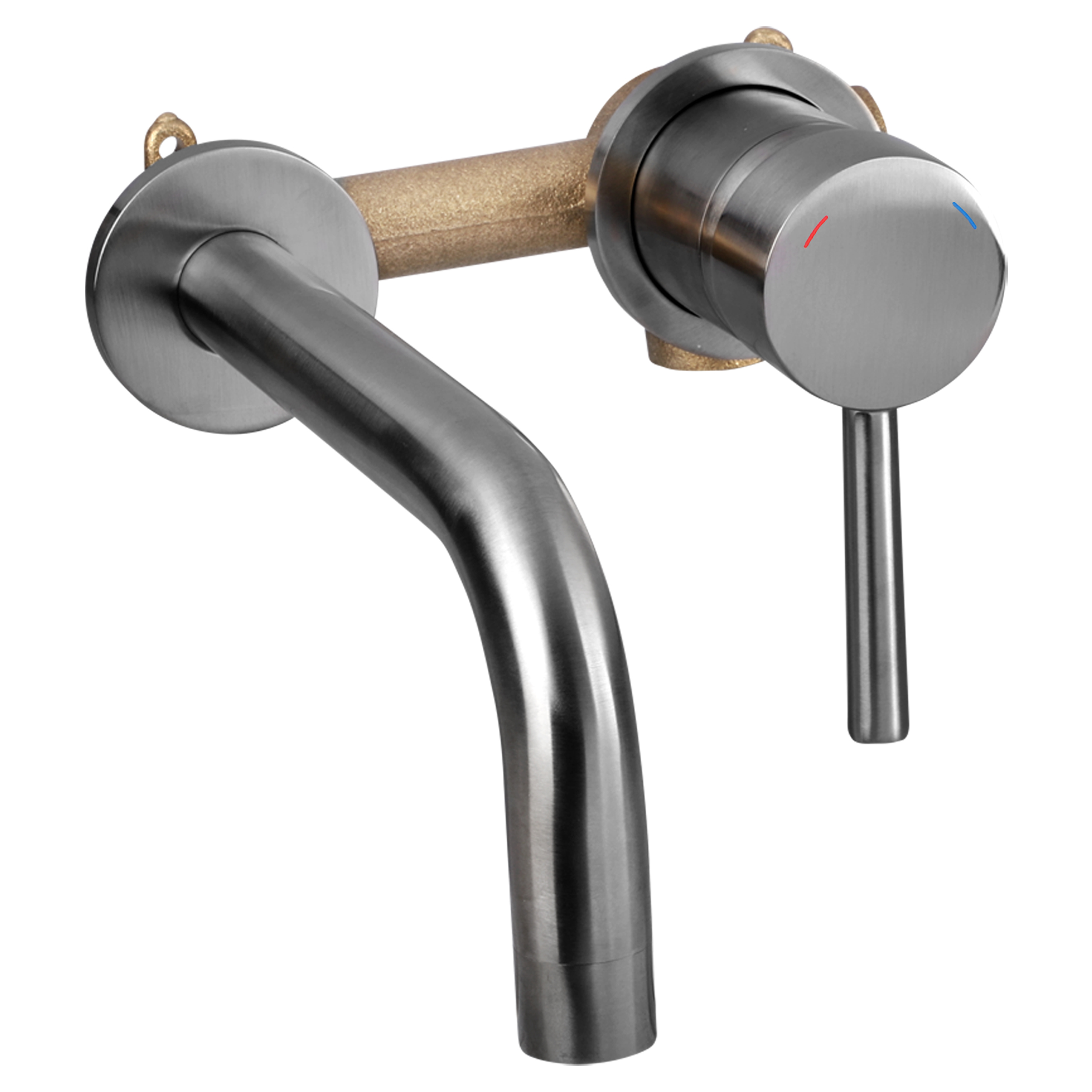 30.416.15 Differnz  muurkraan inbouw - koud/warm - rechts gun metal 24.6 cm