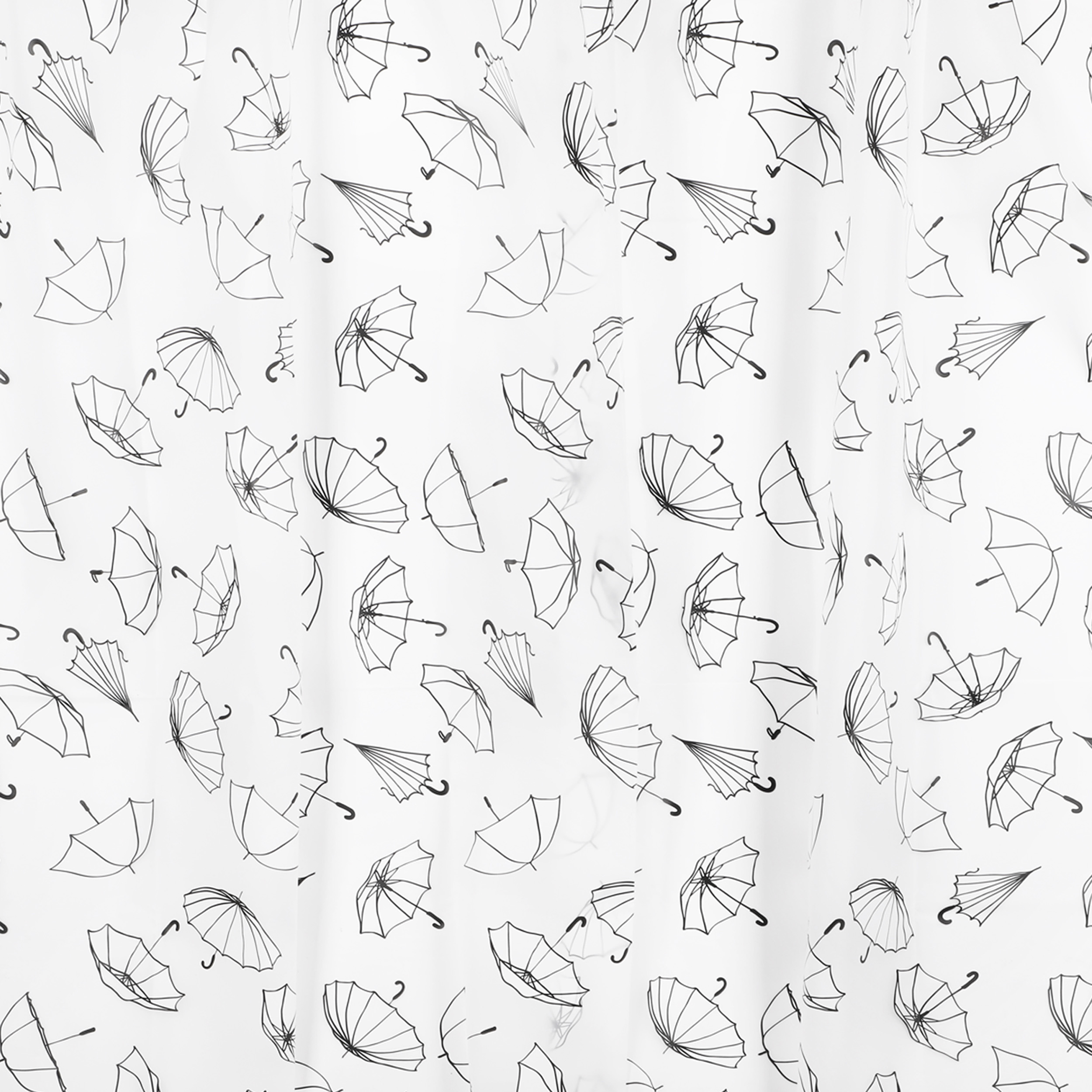 31.010.24 Differnz Umbrella douchegordijn 100% PEVA - waterdicht zwart 180 x 200 cm
