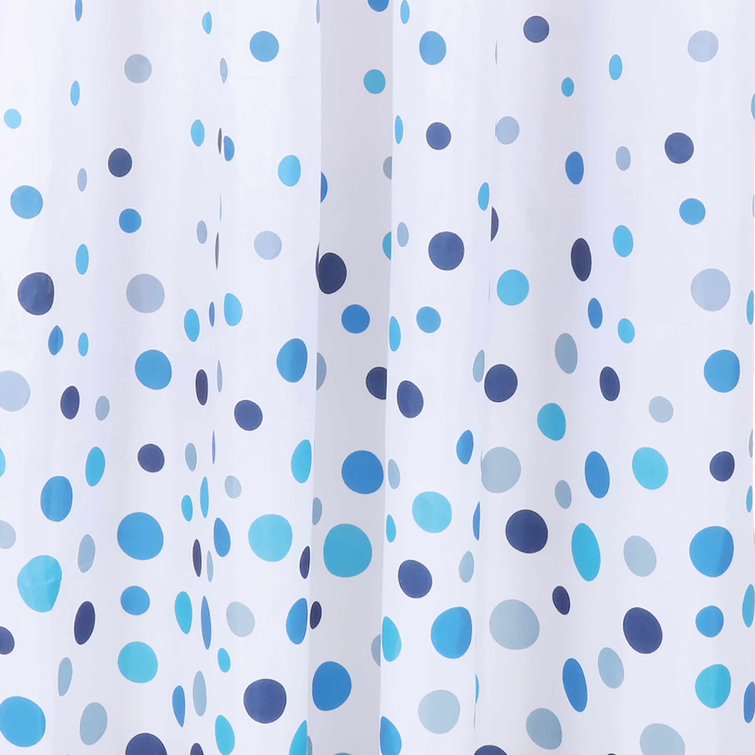 31.010.32 Differnz Circles douchegordijn 100% polyester - verzwaarde onderzoom blauw 120 x 200 cm