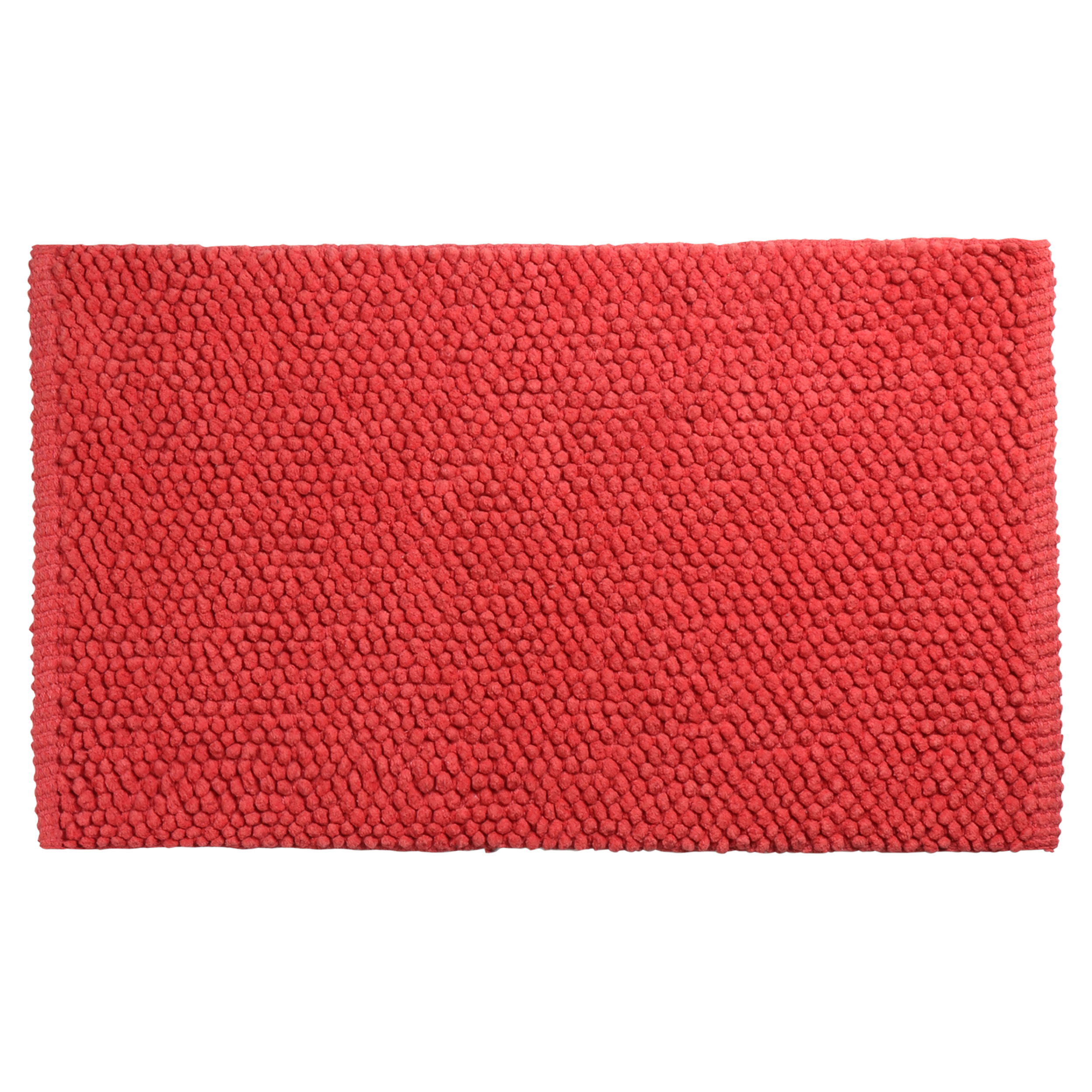 31.110.19 Differnz Popcorn badmat 100% katoen - geschikt voor vloerverwarming koraal 50 x 80 cm
