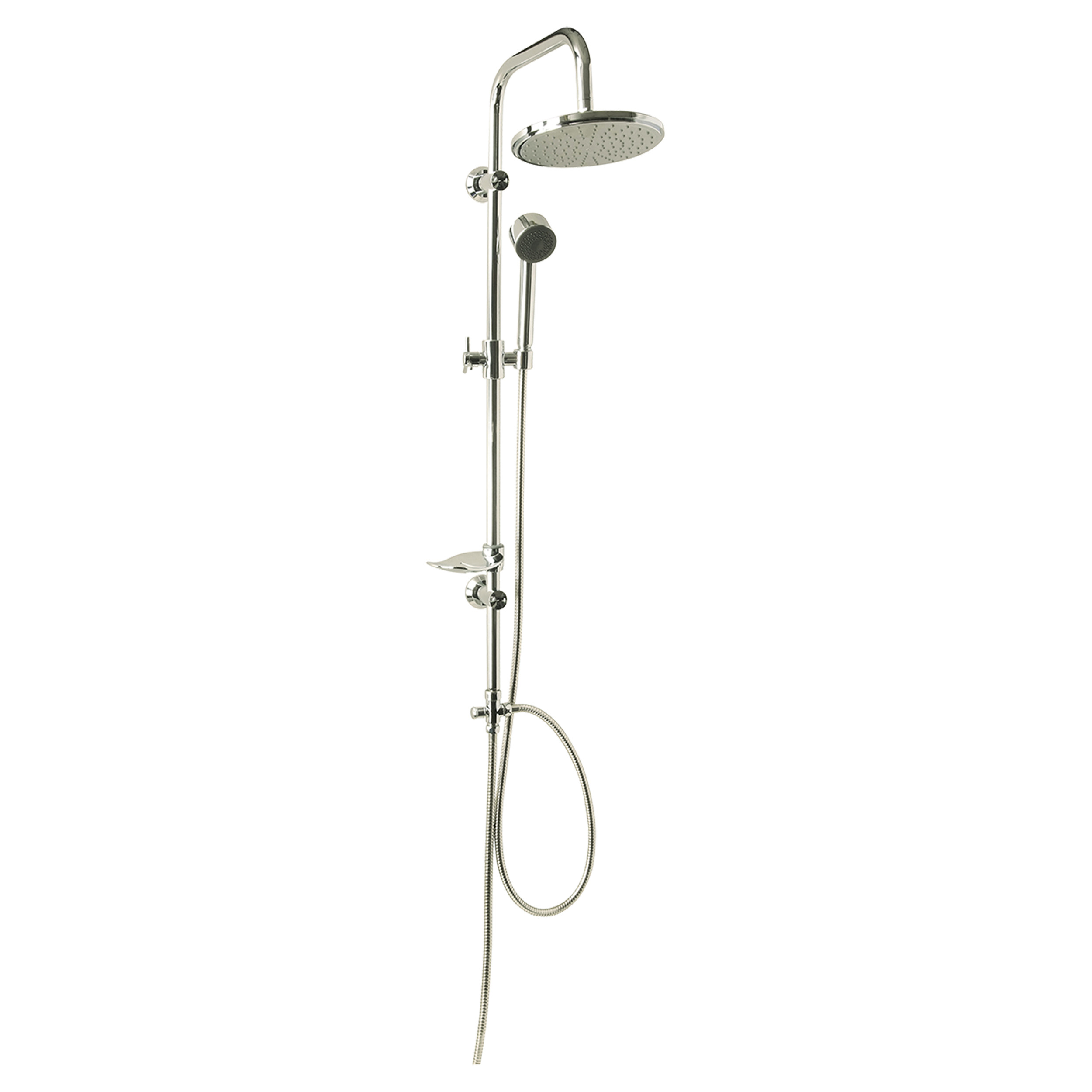 33.002.00 Differnz Proline doucheset met grote stortdouche en losse handdouche chroom Ø 20 cm - 150 cm