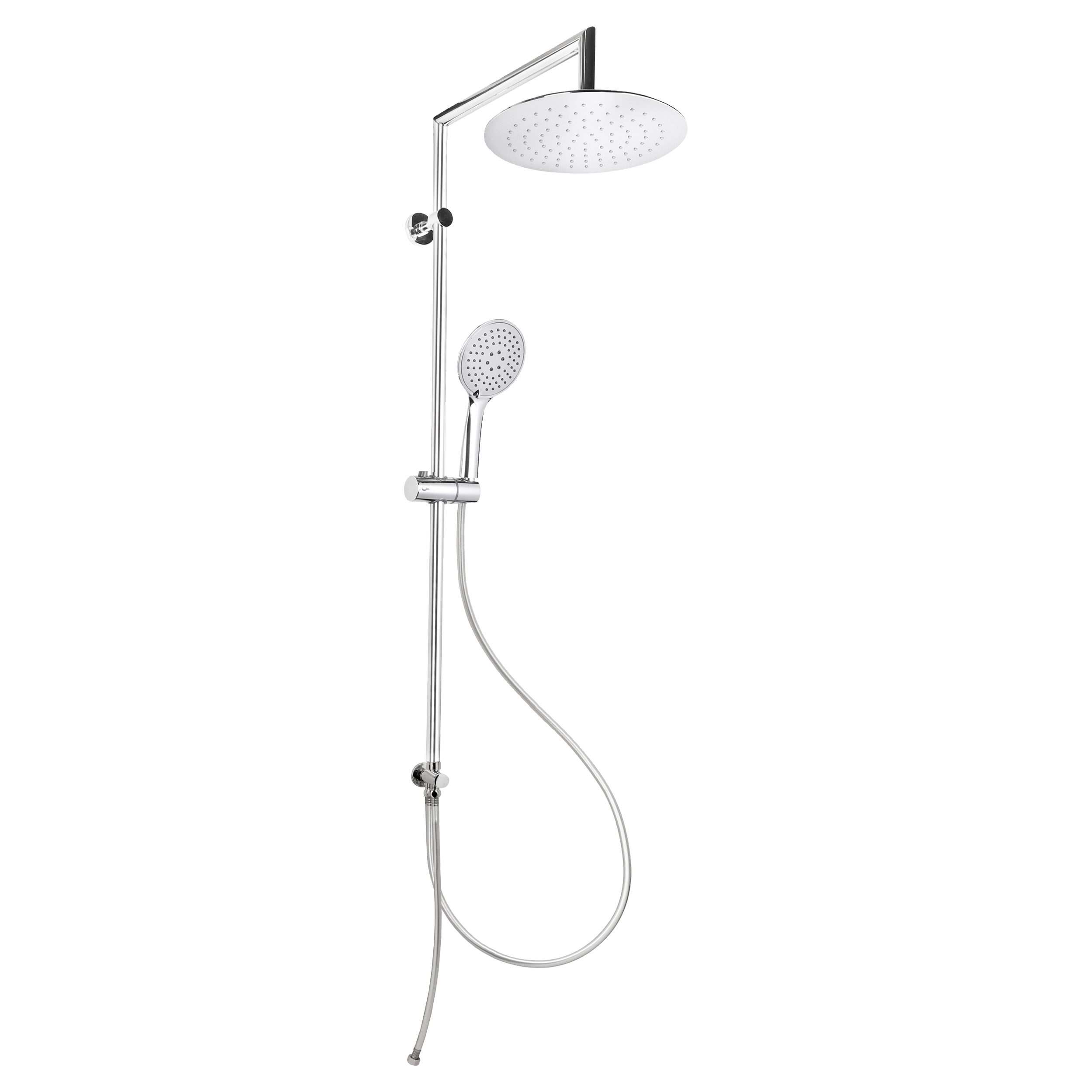 33.006.00 Differnz Topline doucheset met grote stortdouche en losse handdouche chroom Ø 25 cm - 97 cm