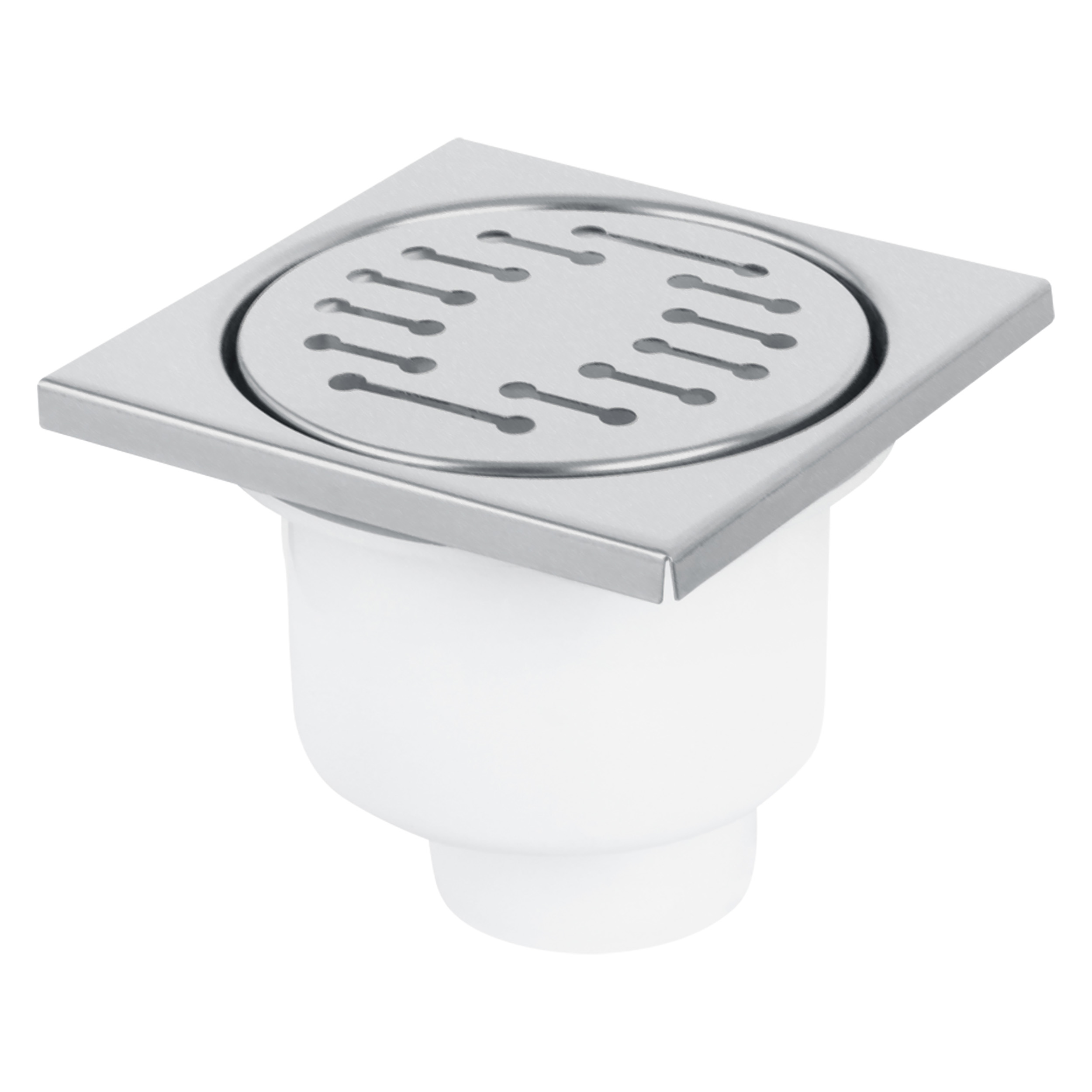 33.010.75 Differnz Basic doucheput onderuitlaat - mat chroom grijs 10 x 10 cm