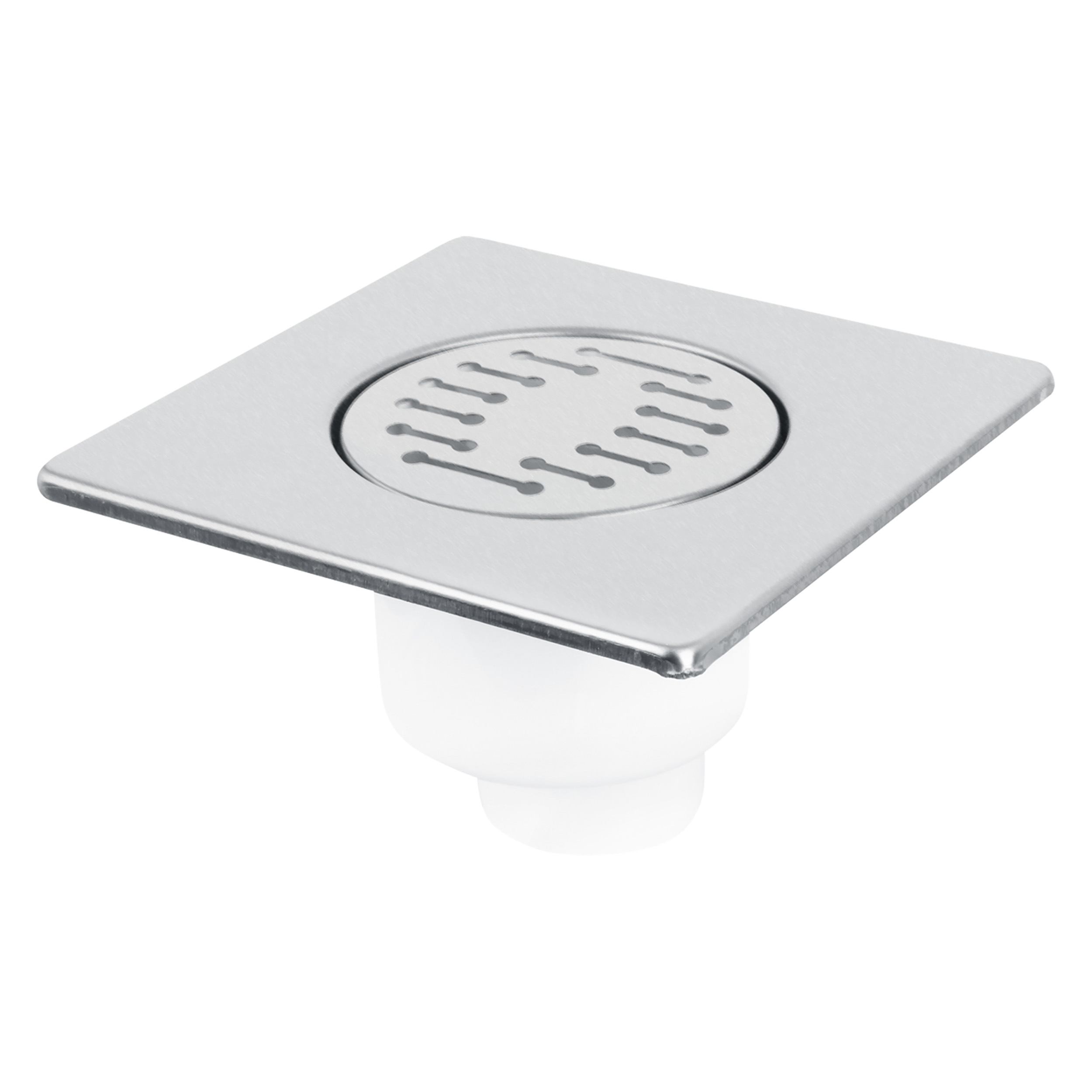 33.010.76 Differnz Basic doucheput onderuitlaat - mat chroom grijs 15 x 15 cm