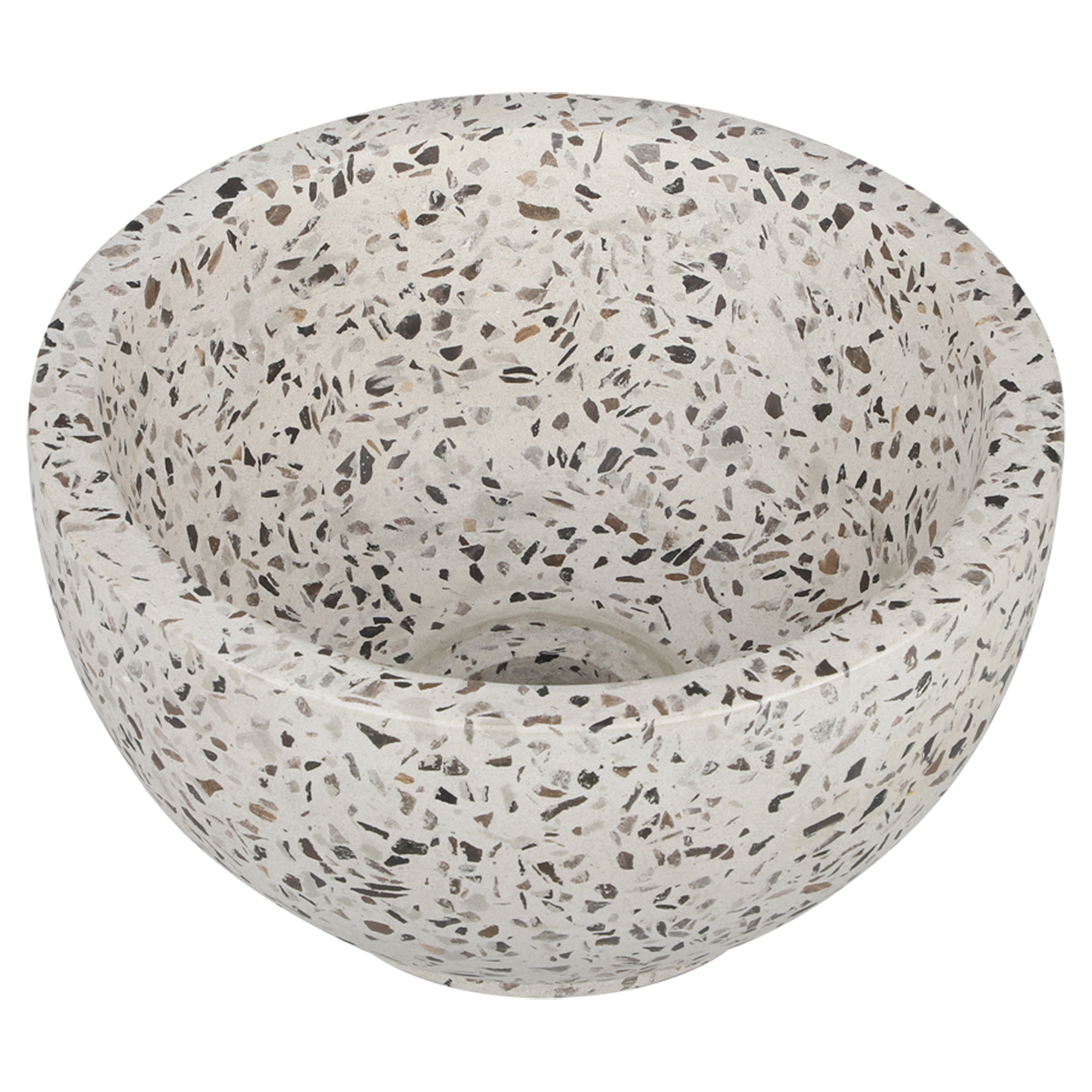 36.102.24 Differnz River waskom terrazzo zwart/wit Ø 23 x 12 cm