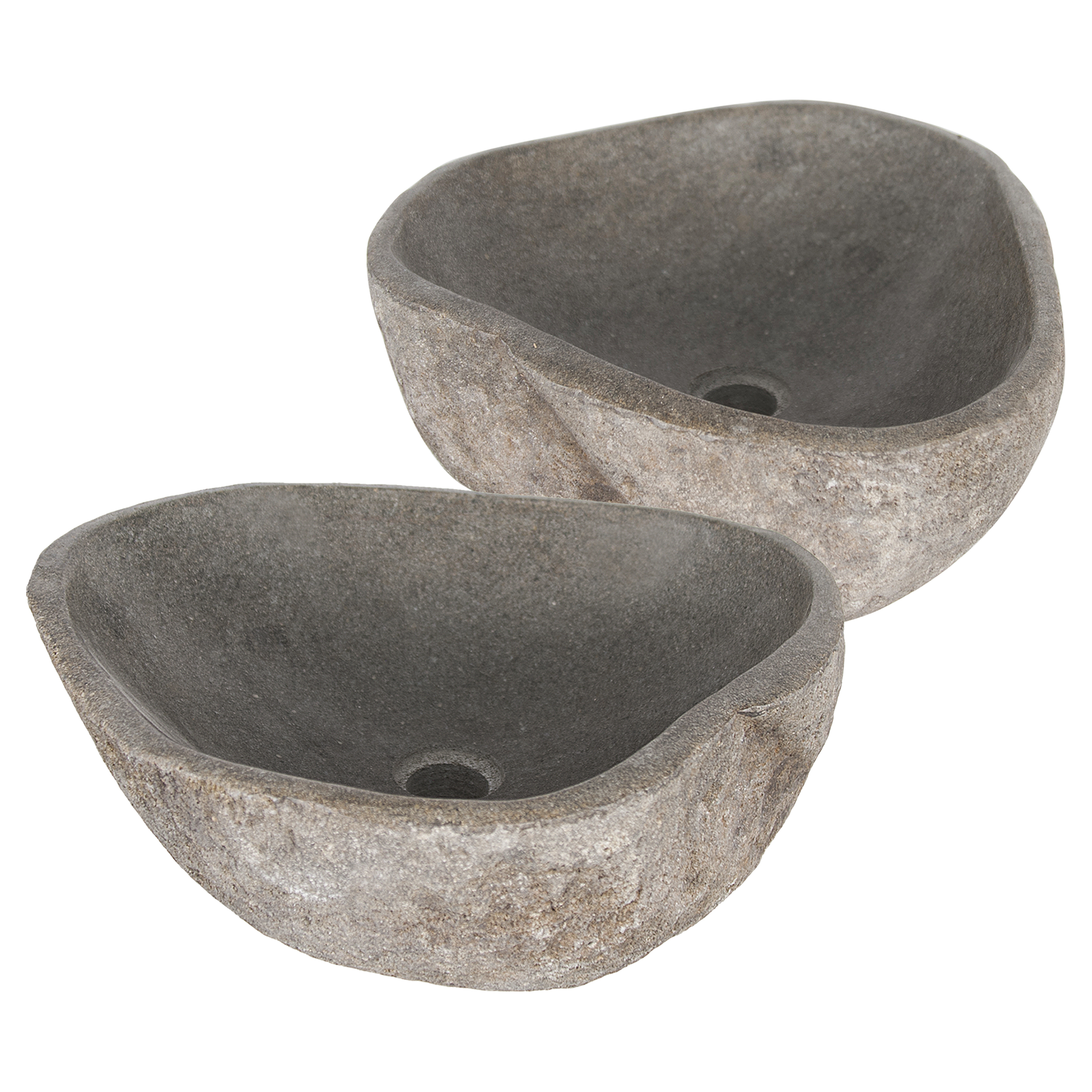 36.102.40 Differnz Lombok waskom duo - riviersteen  Ø 40 - 50 x 15 cm
