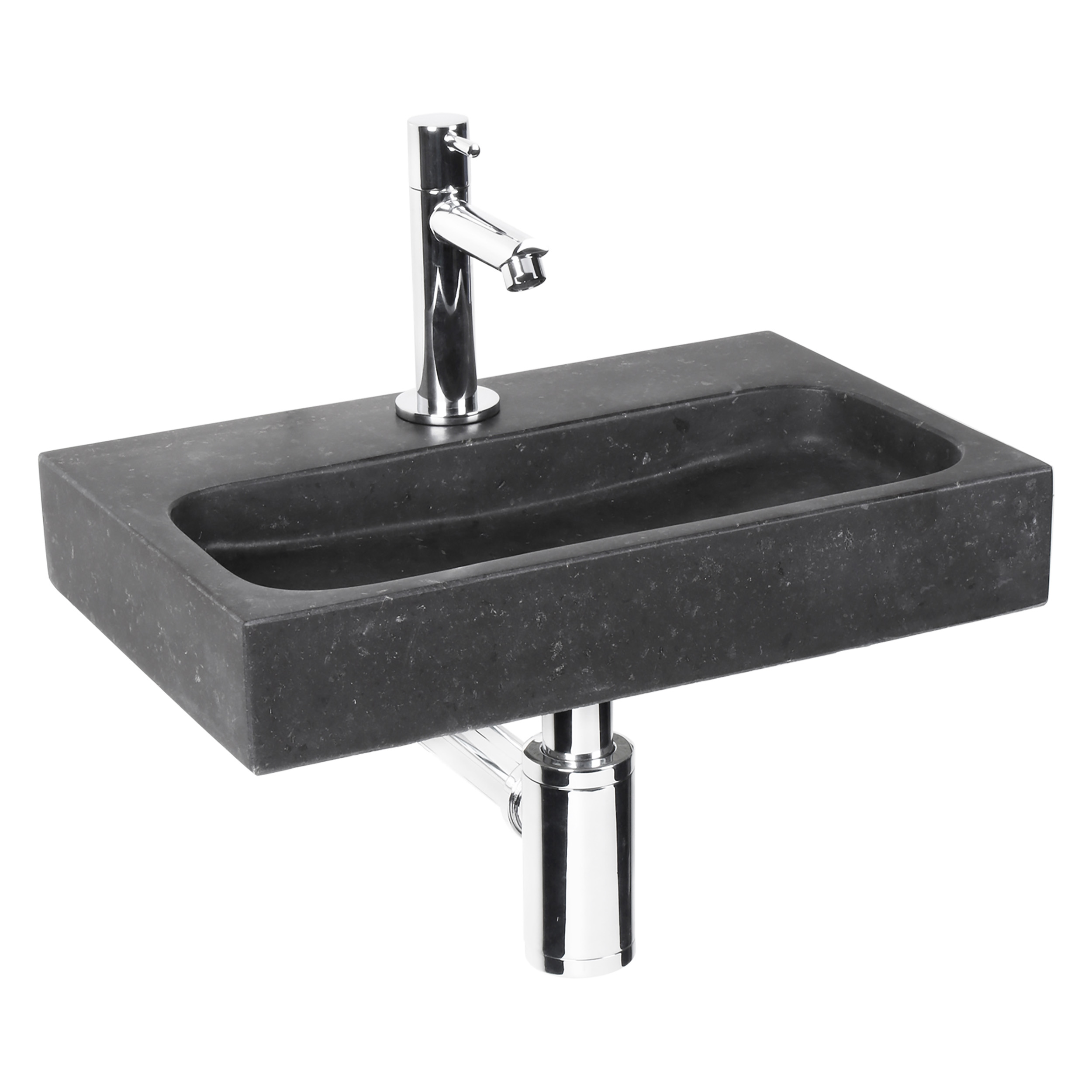 38.003.01 Differnz Flat Small fonteinset  zwart 38 x 24 x 7 cm