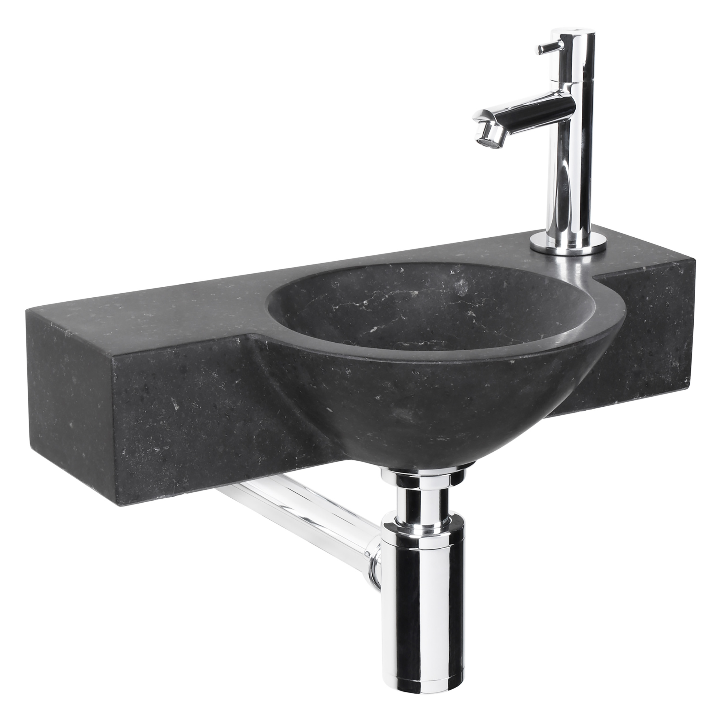 38.004.17 Differnz Teti fonteinset bombai black natural stone 40 x 23 x 8 cm