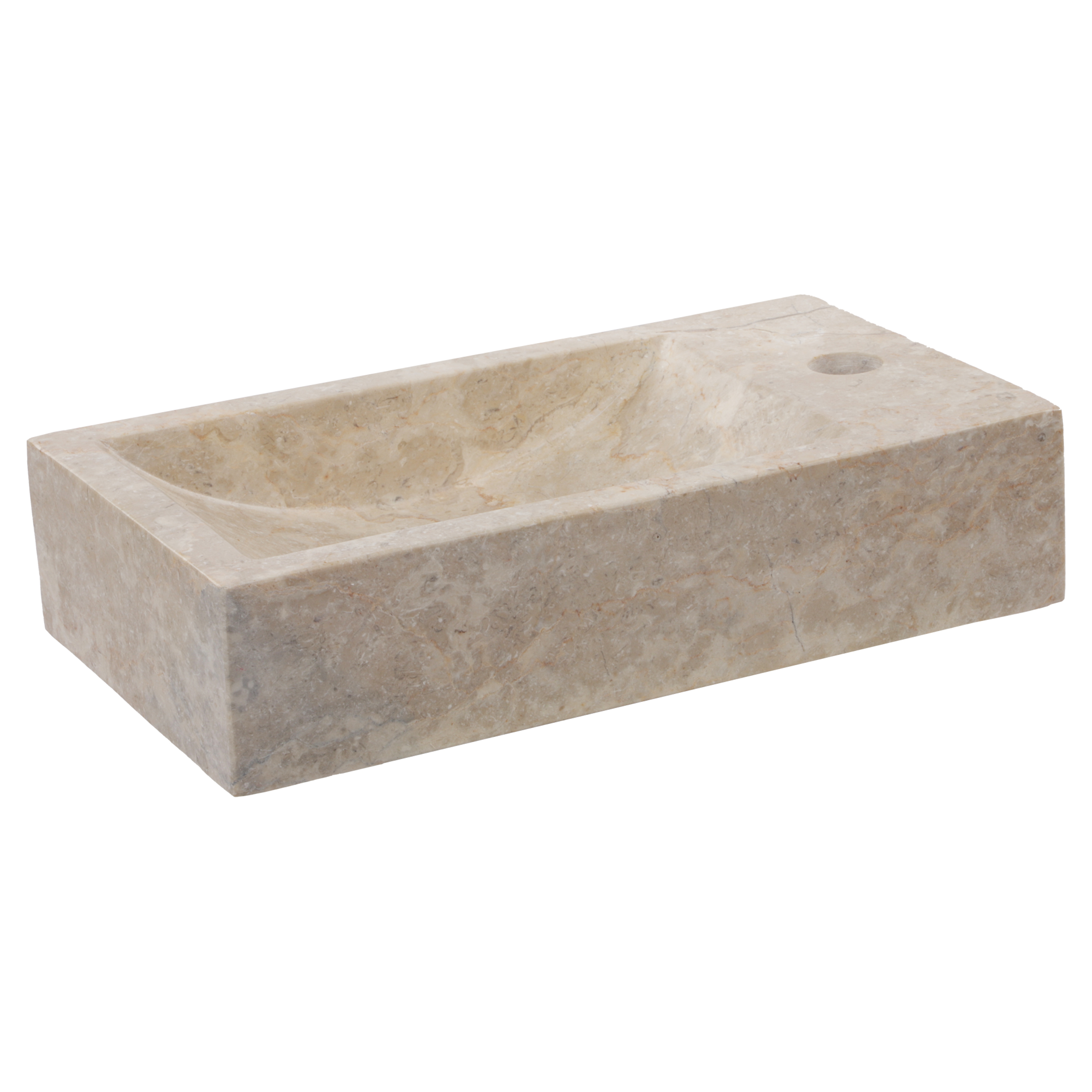 38.006.30 Differnz Hura L fontein marmer crème 40 x 22 x 9 cm