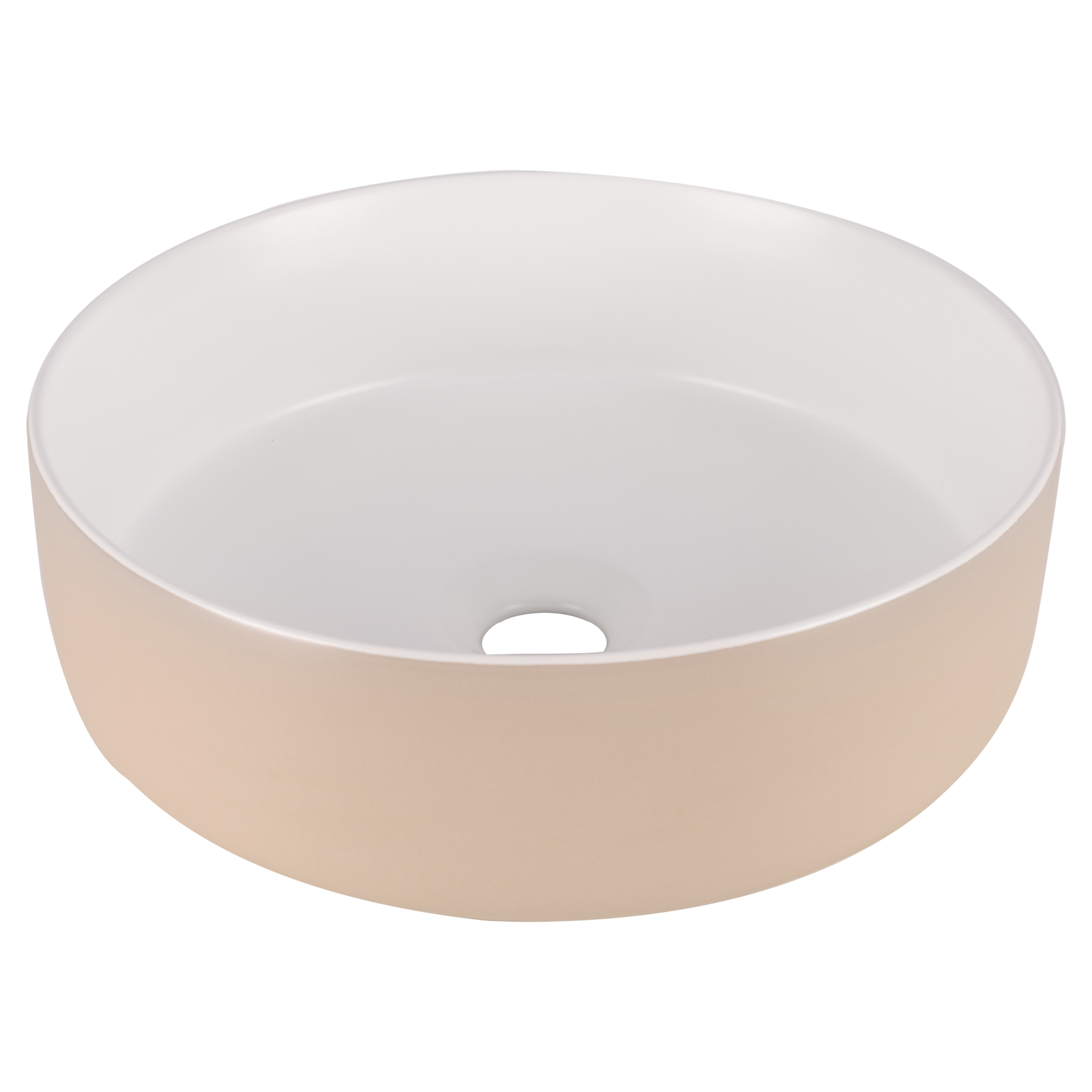 38.009.03 Differnz Mira waskom keramiek beige/wit Ø 35.5 x 12 cm (tolerantie: +/- 5mm)