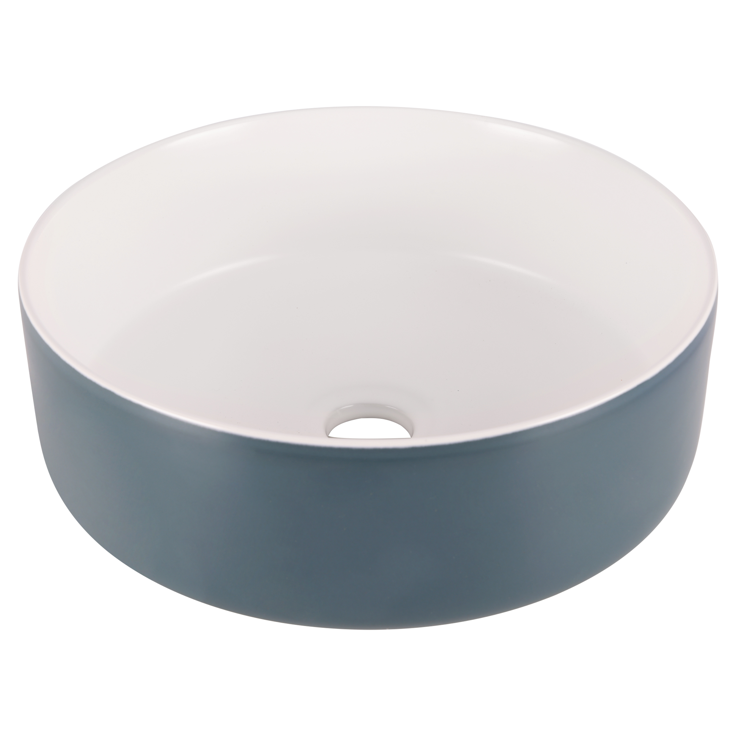 38.009.04 Differnz Mira waskom keramiek blauw/wit Ø 35.5 x 12 cm (tolerantie: +/- 5mm)