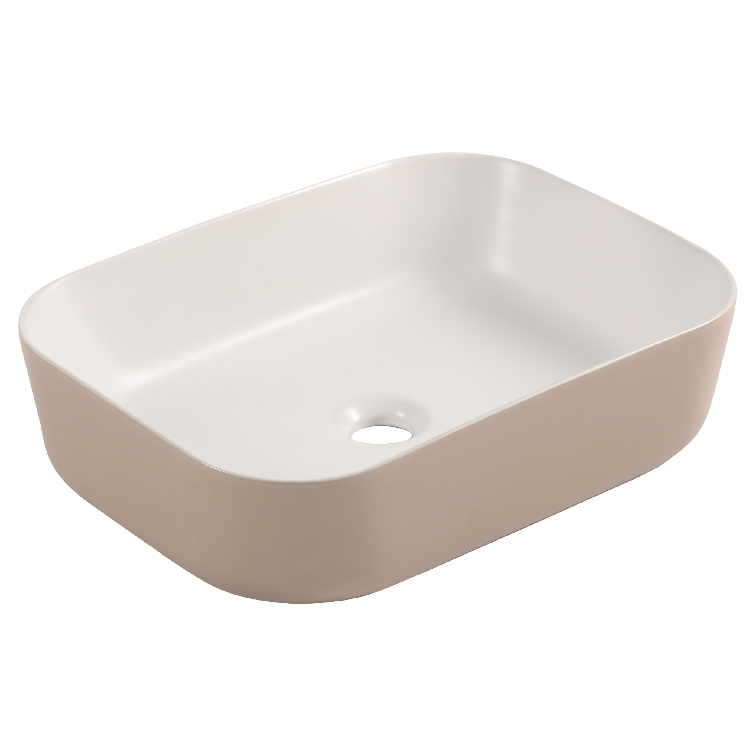 38.009.24 Differnz Zena waskom keramiek beige/wit 48 x 37.5 x 12.5 cm (tolerantie: +/- 5mm)