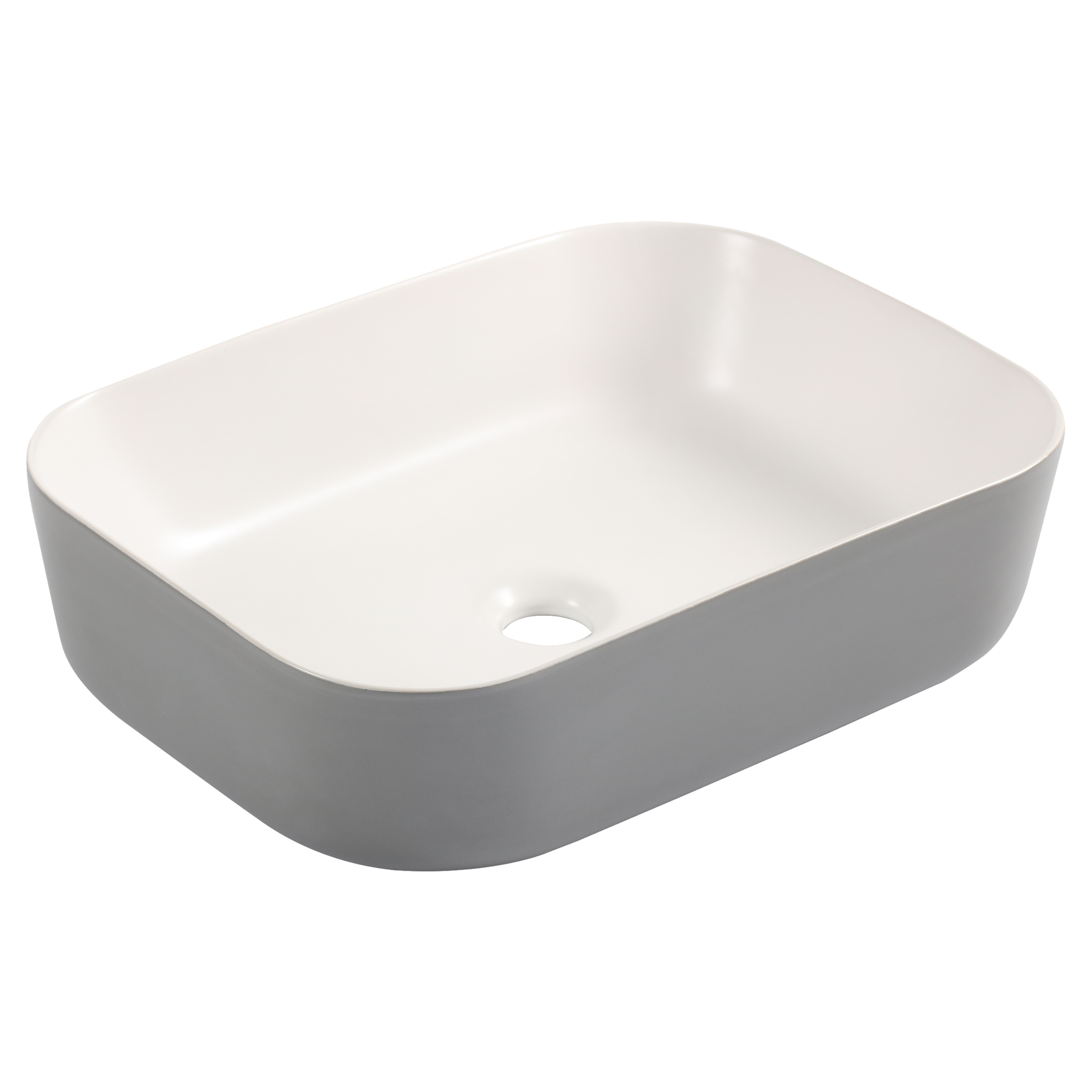 38.009.27 Differnz Zena waskom keramiek grijs/wit 48 x 37.5 x 12.5 cm (tolerantie: +/- 5mm)