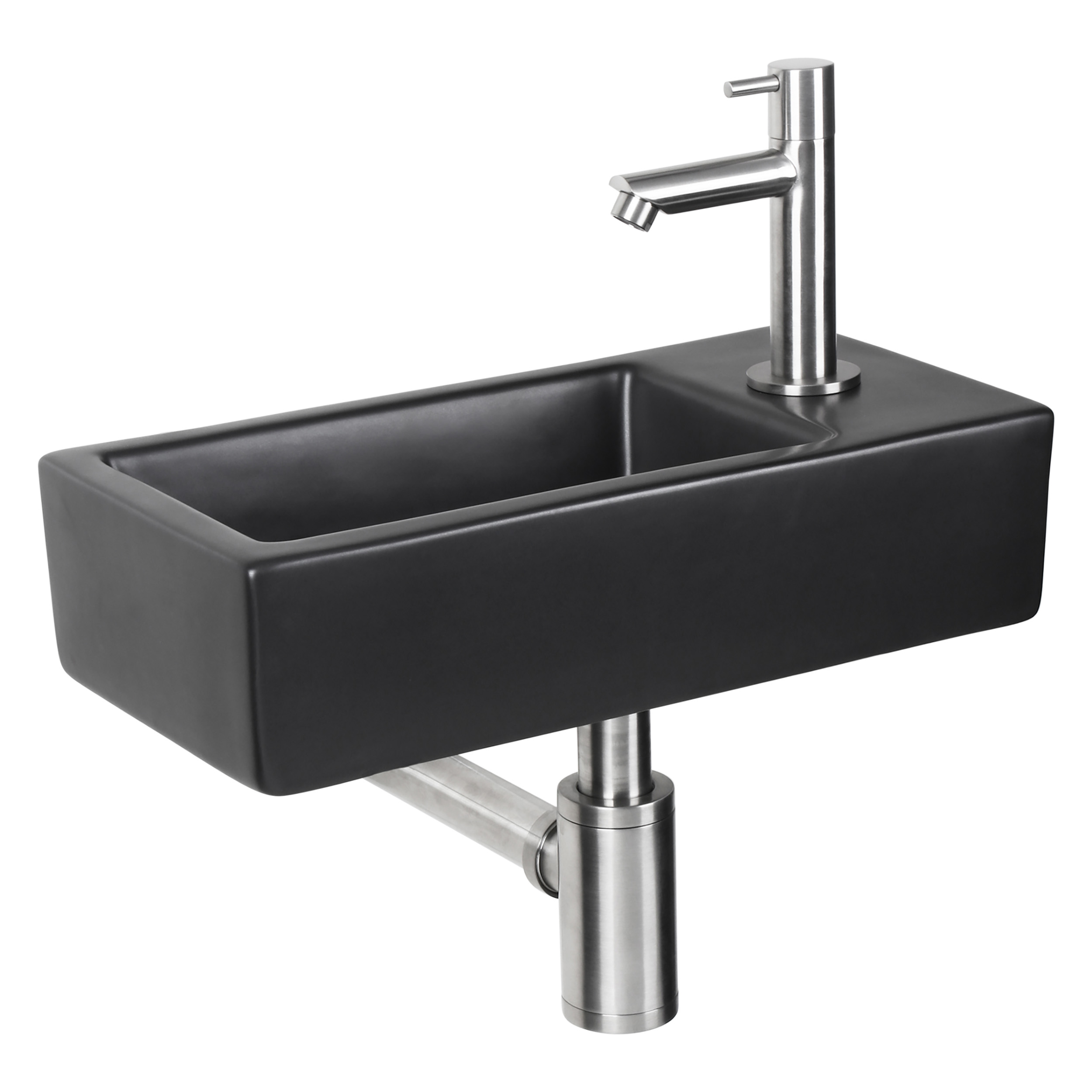38.010.11 Differnz Hator fonteinset  mat zwart 37.5 x 18.5 x 9 cm (tolerantie: +/- 5mm)