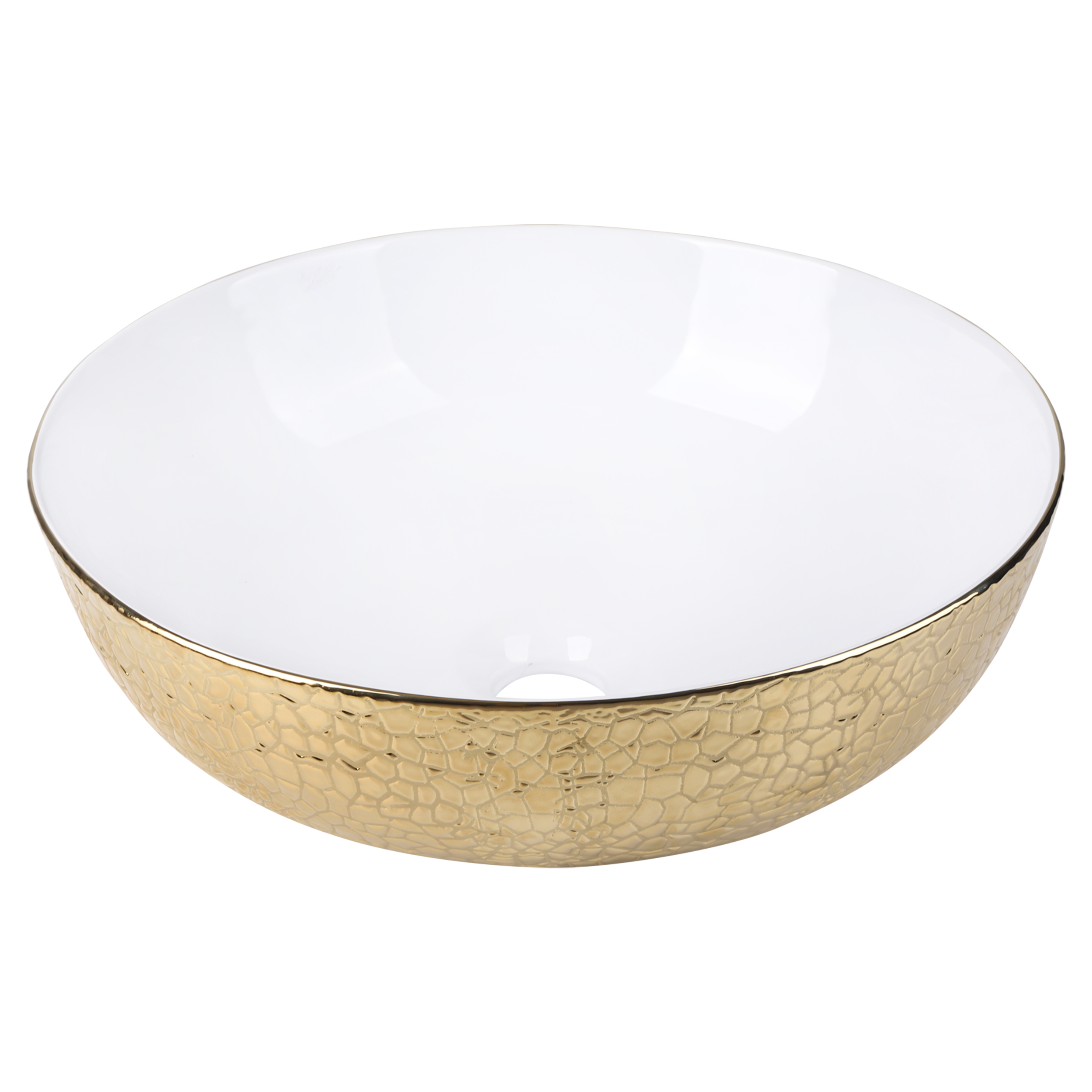 38.010.38 Differnz Snake wastafel keramiek goud/wit Ø 40 x 13.5 cm (tolerantie: +/- 5mm)
