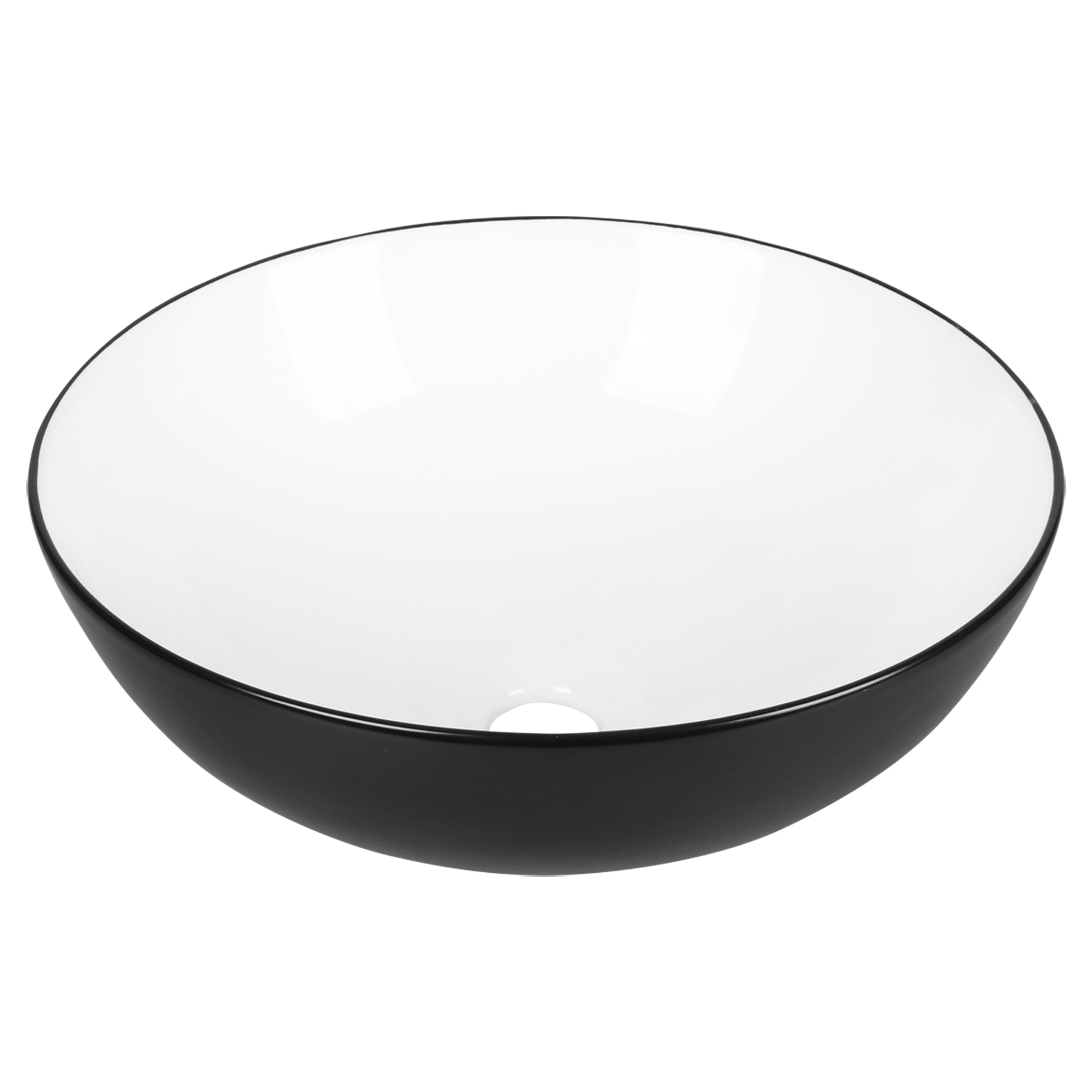 38.010.54 Differnz Duo waskom keramiek zwart/wit Ø 40 x 13.5 cm (tolerantie: +/- 5mm)