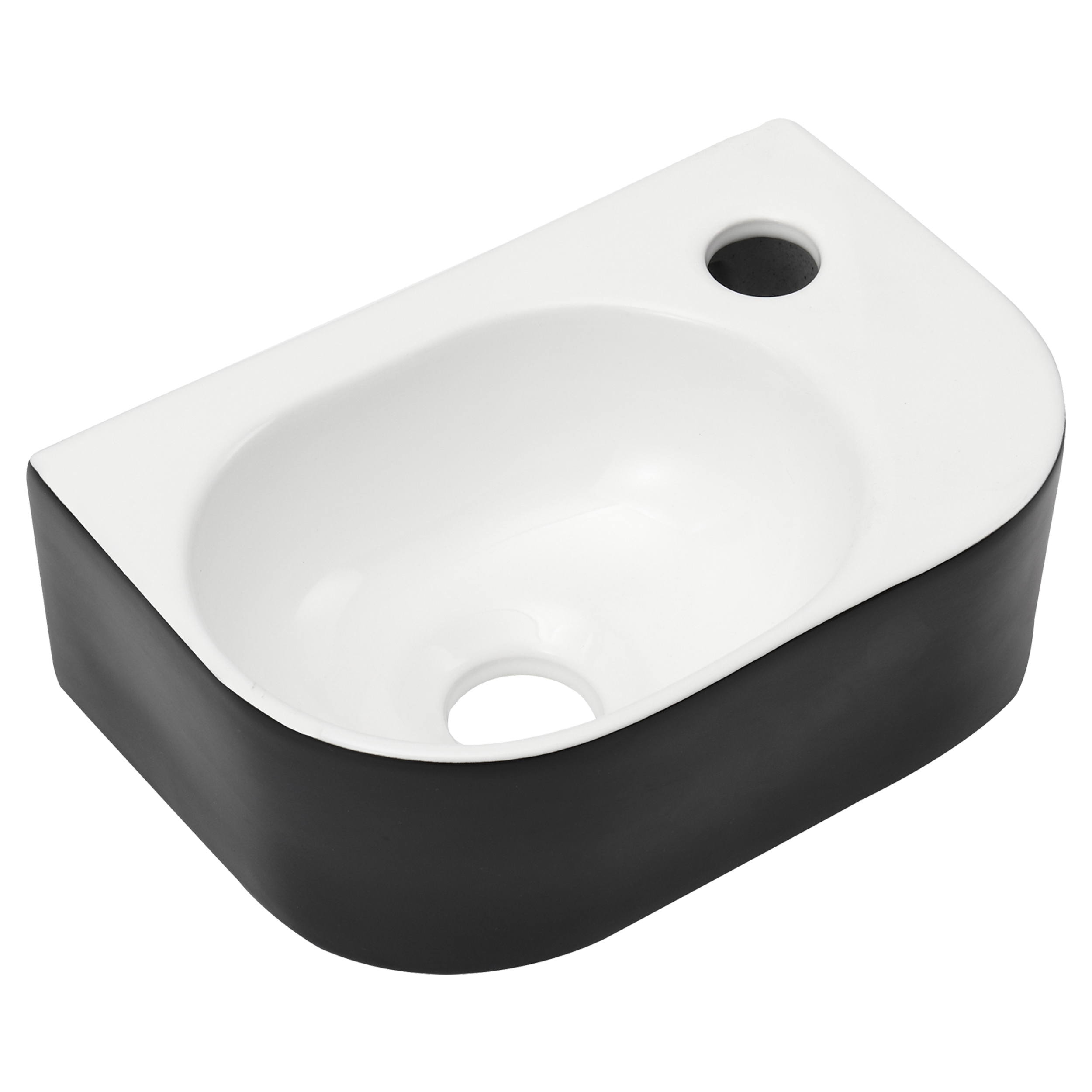 38.010.86 Differnz Lina fontein  zwart/hoogglans wit 30 x 20 x 10 cm (tolerantie: +/- 5mm)