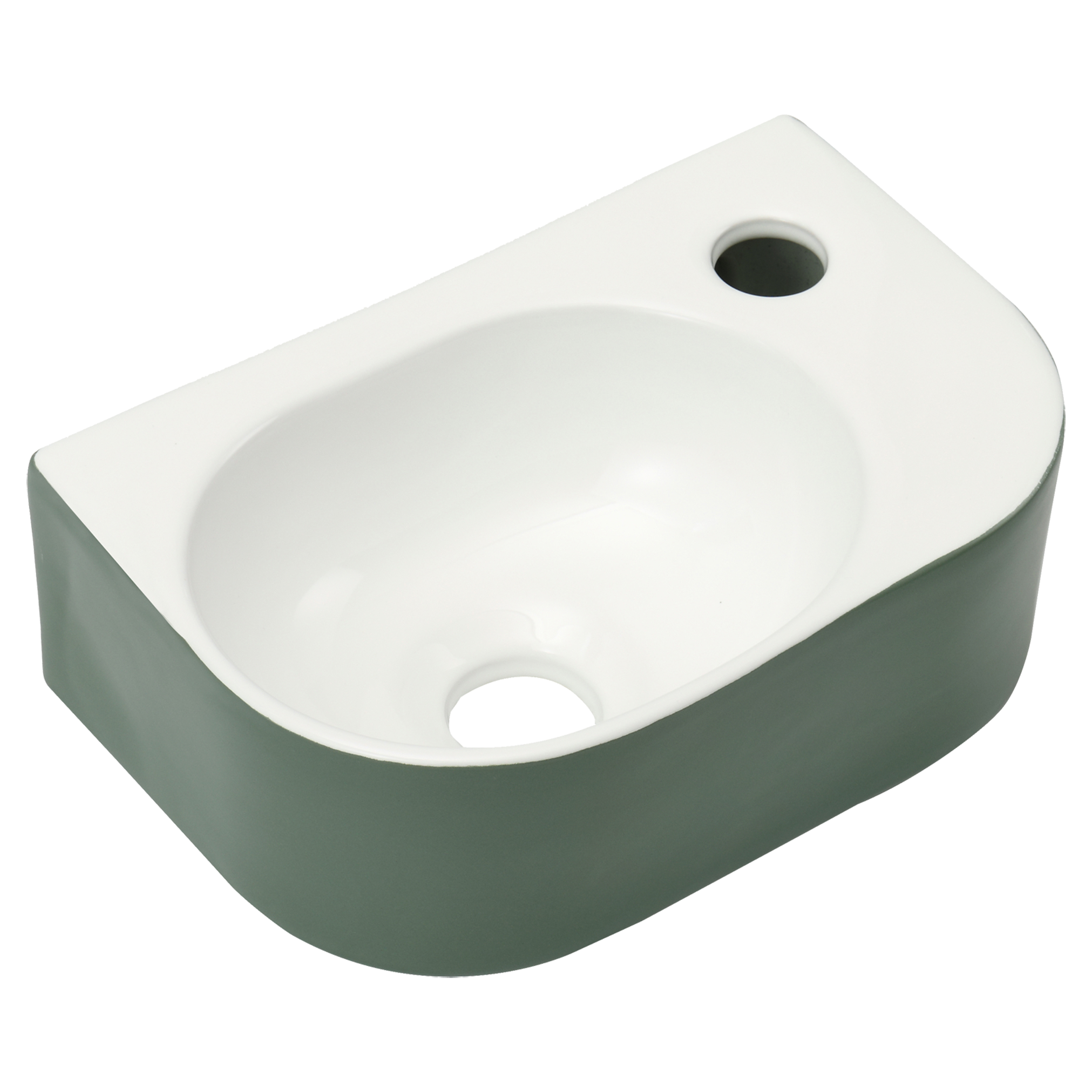 38.010.89 Differnz Lina fontein  groen/hoogglans wit 30 x 20 x 10 cm (tolerantie: +/- 5mm)