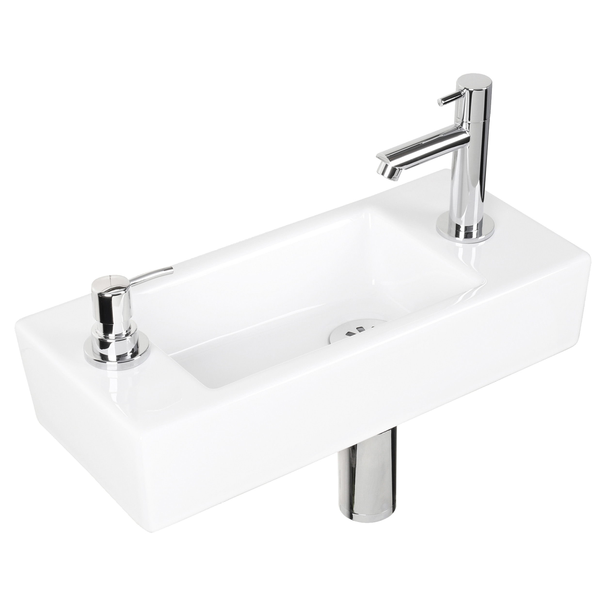 38.035.00 Differnz Sapon fonteinset met ingebouwde zeepdispenser wit 42 x 18.5 x 9 cm (tolerantie: +/- 5mm)
