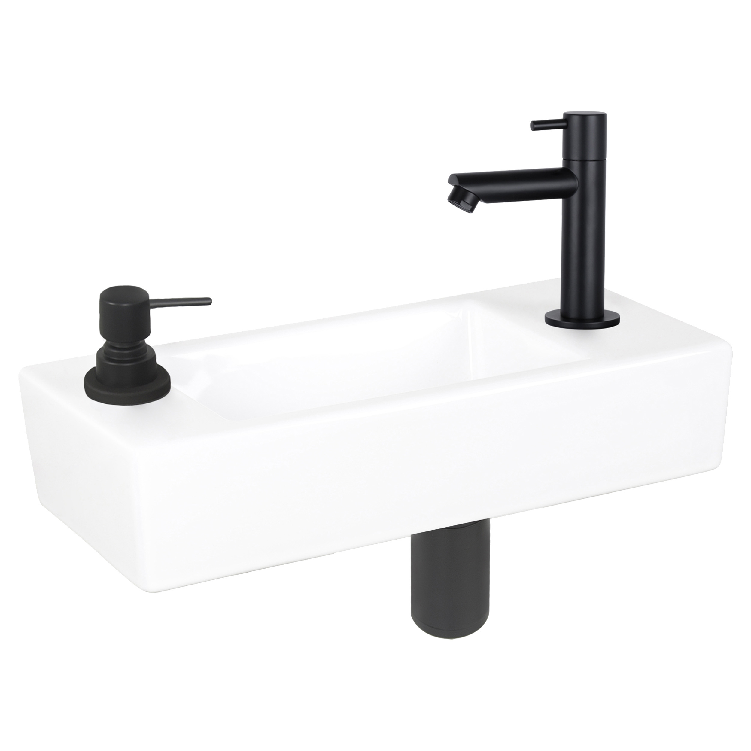 38.035.02 Differnz Sapon fonteinset met zeepdispenser wit 42.5 x 18.5 x 9 cm (tolerantie: +/- 5mm)