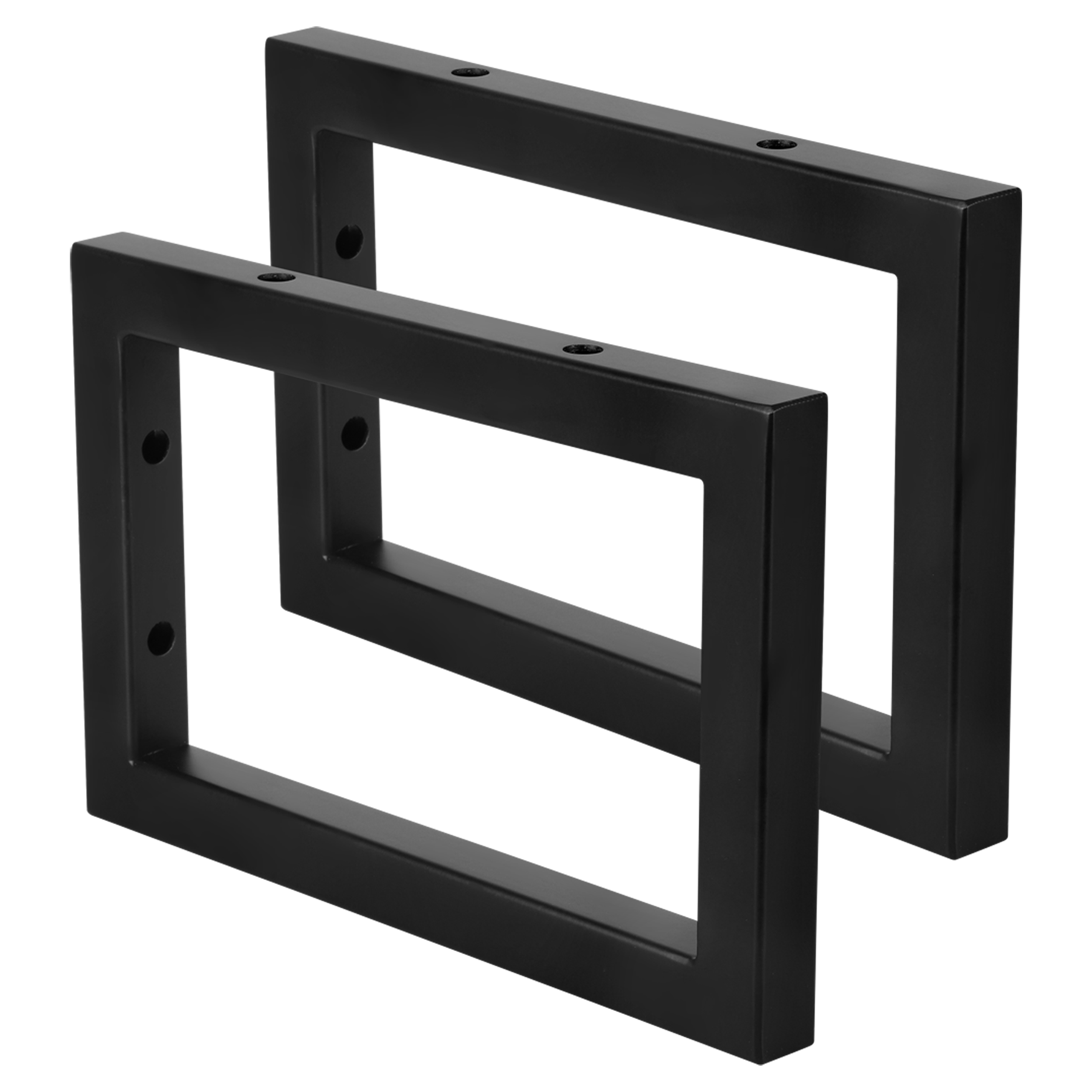 38.215.19 Differnz  ophangbeugel voor wastafel - rechthoek mat zwart 23 x 15 x 2.5 cm