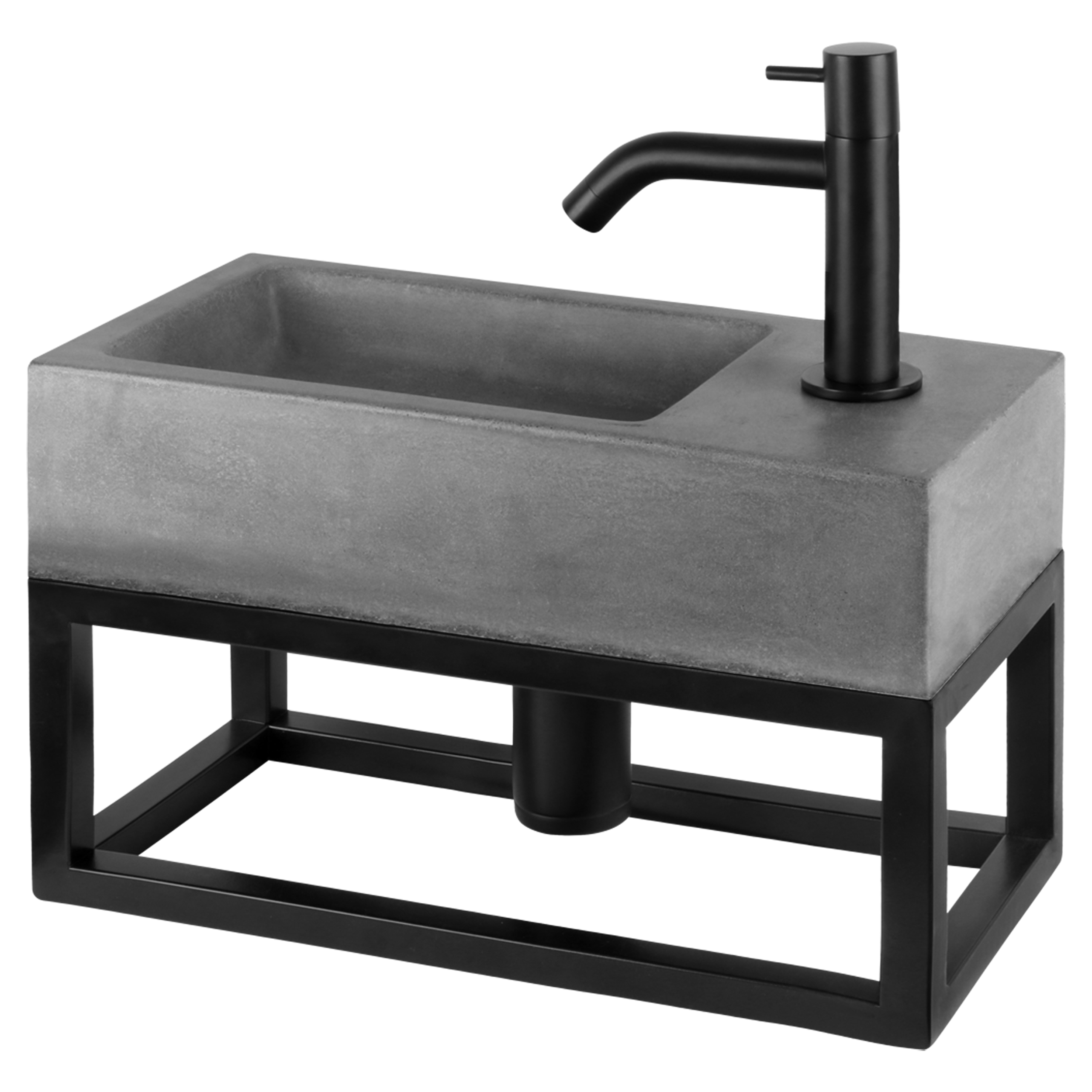 38.251.15 Differnz Jukon fonteinset met handdoekrek donkergrijs 38.5 x 18.5 x 9 cm
