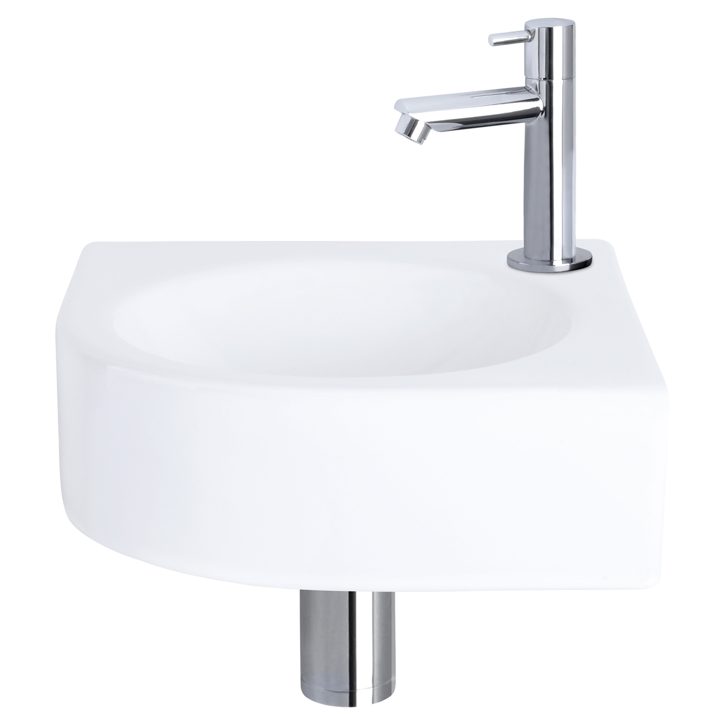 38.401.12 Differnz Cleo fonteinset keramiek - kraan recht chroom 30 x 30 x 10 cm