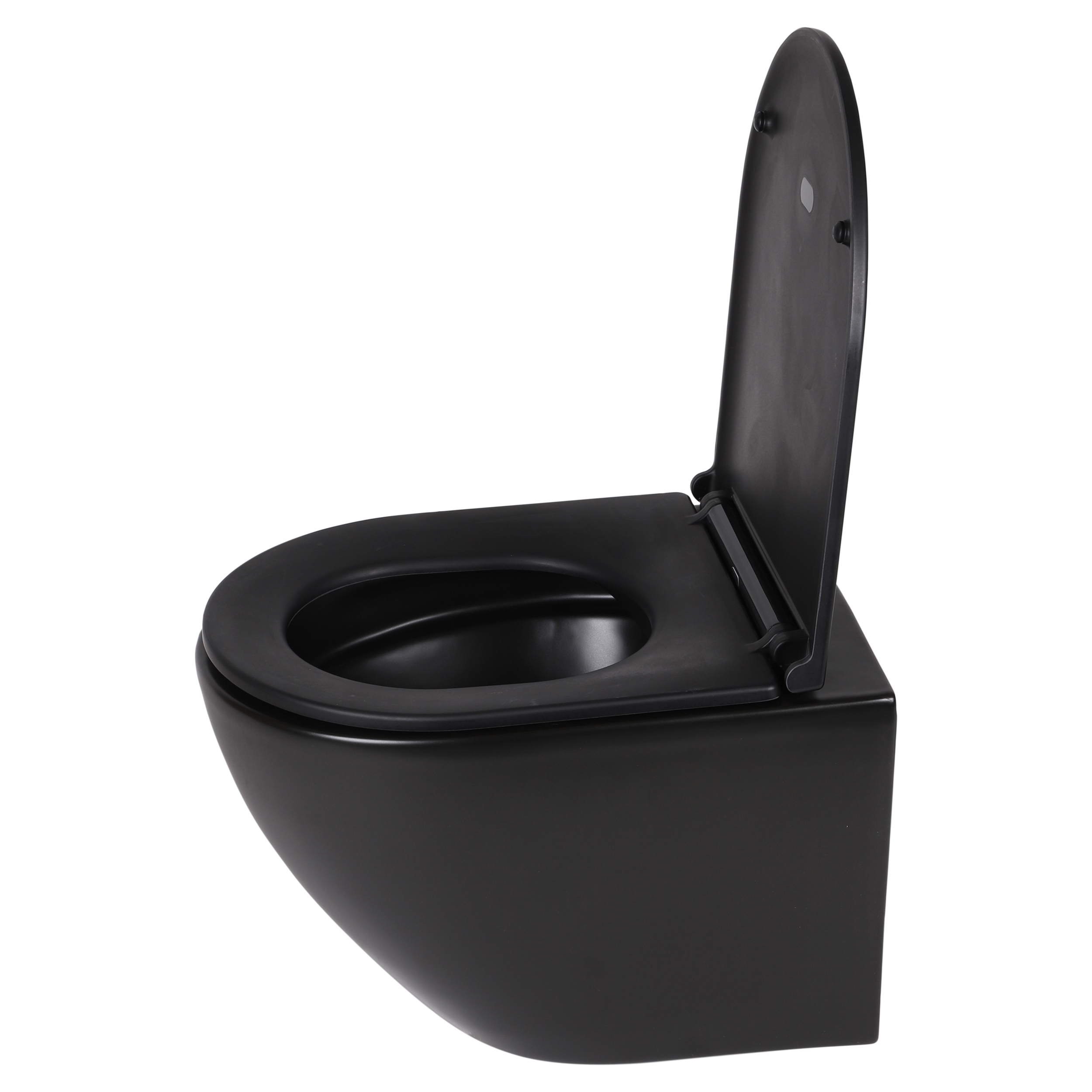 38.500.09 Differnz  wand toilet rimless - met zitting zwart 49 x 36 x 37 cm