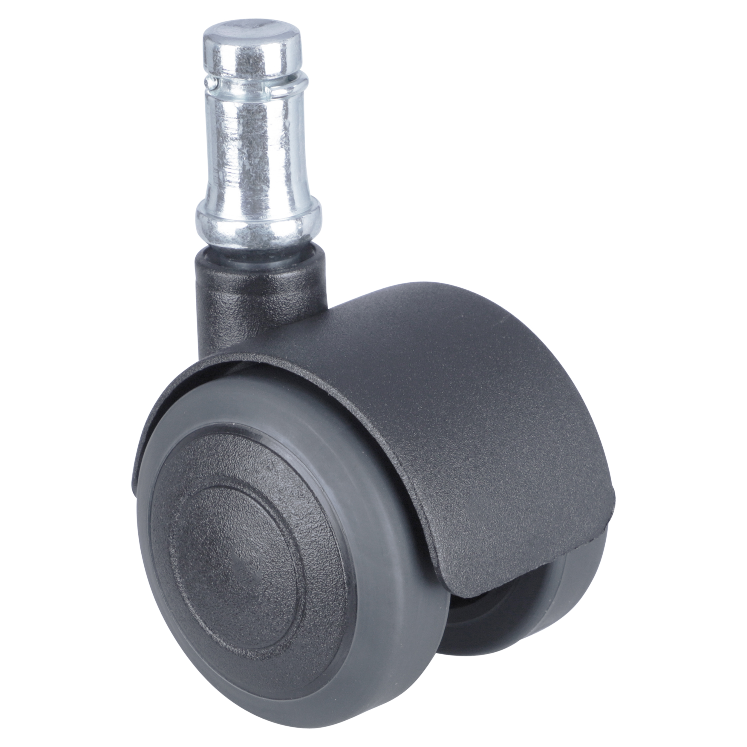 42.924.68   meubelzwenkwiel twin - inclusief stift - rubber zwart 40 mm