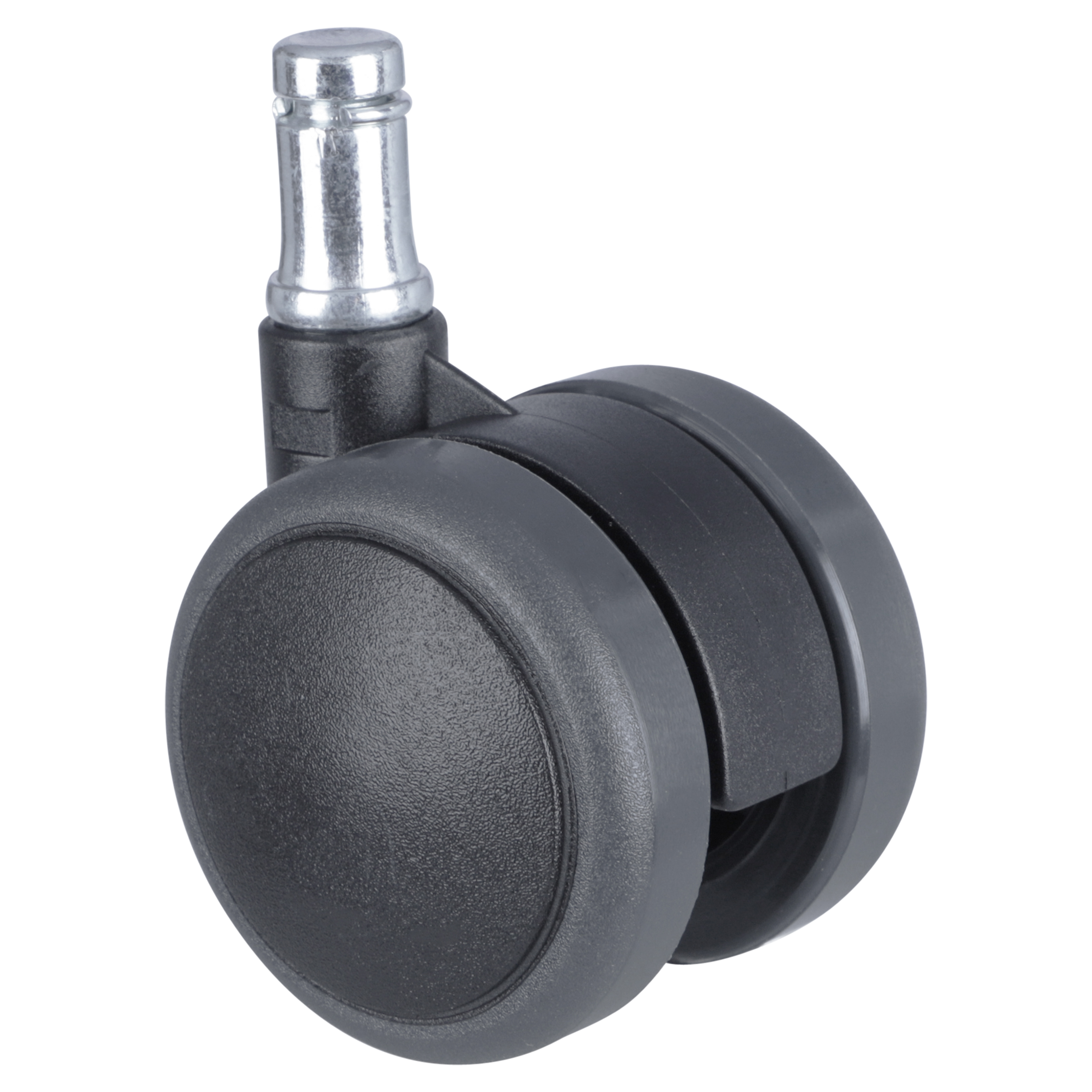 42.924.70   meubelzwenkwiel twin - inclusief stift - rubber zwart 50 mm