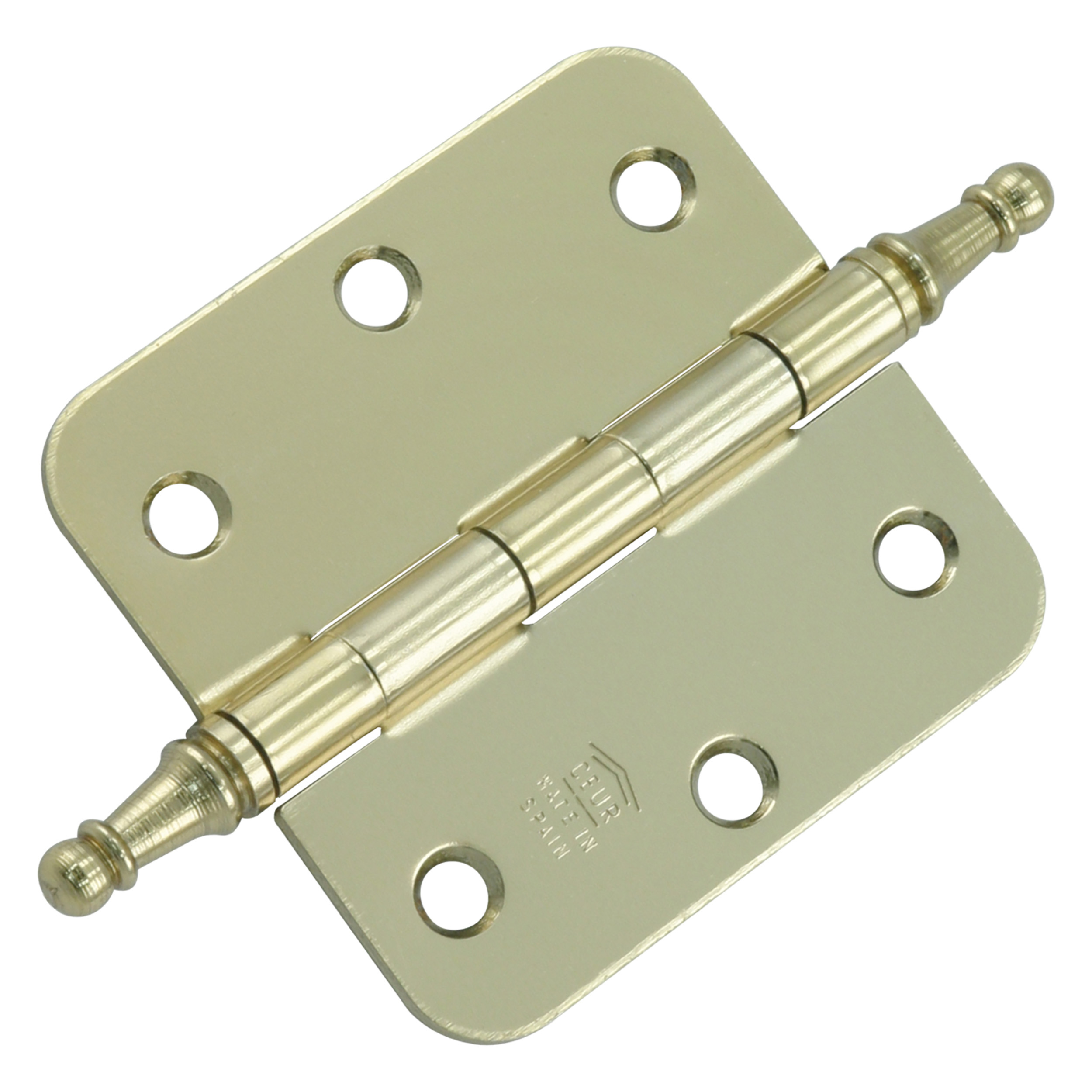 43.100.31 Starx  vaasknopscharnier rechthoekig model - met ronde hoeken - messing  76 x 76 mm