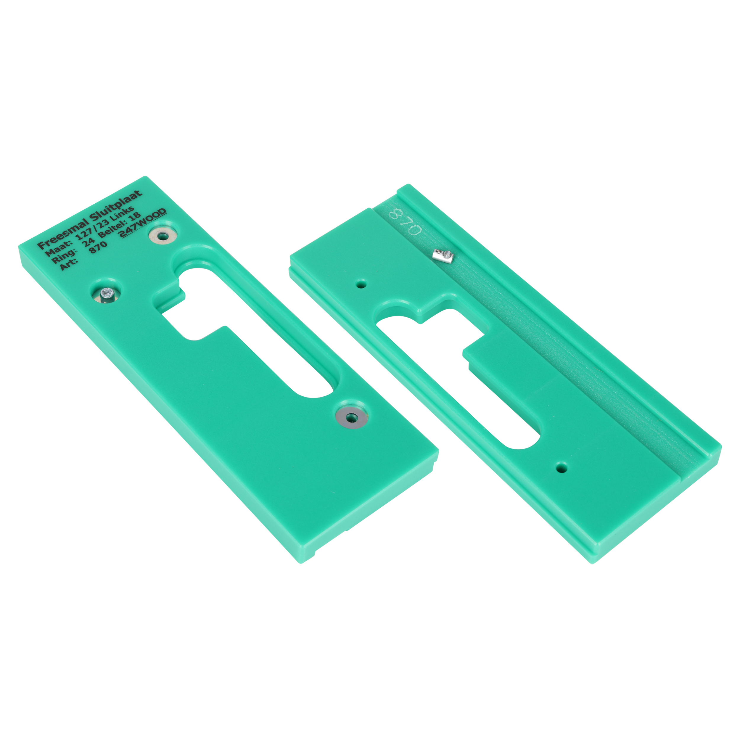 43.204.35   freesmal sluitplaat - dag/nacht - 127 x 23 mm - links groen 