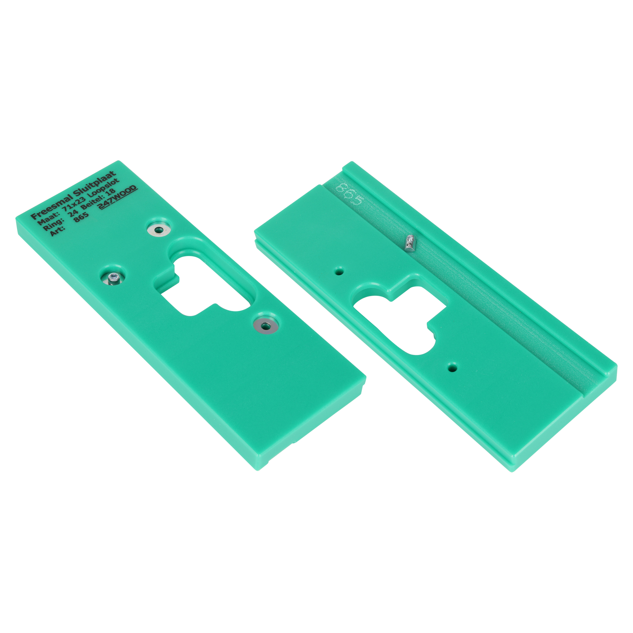 43.204.36   freesmal loopslot - sluitplaat - 71 x 23 mm groen 