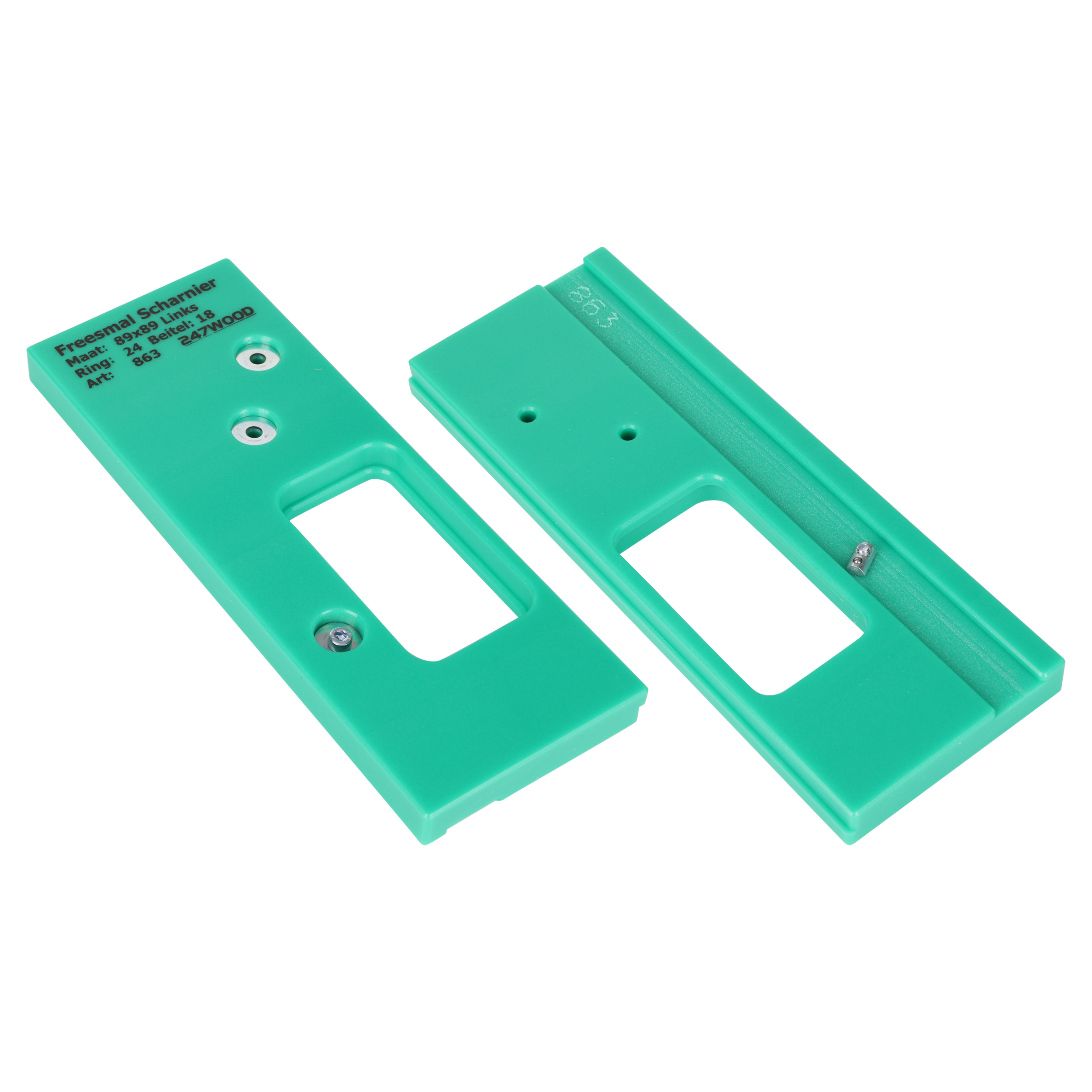 43.204.38   freesmal scharnier - 89 x 89 mm - links groen 