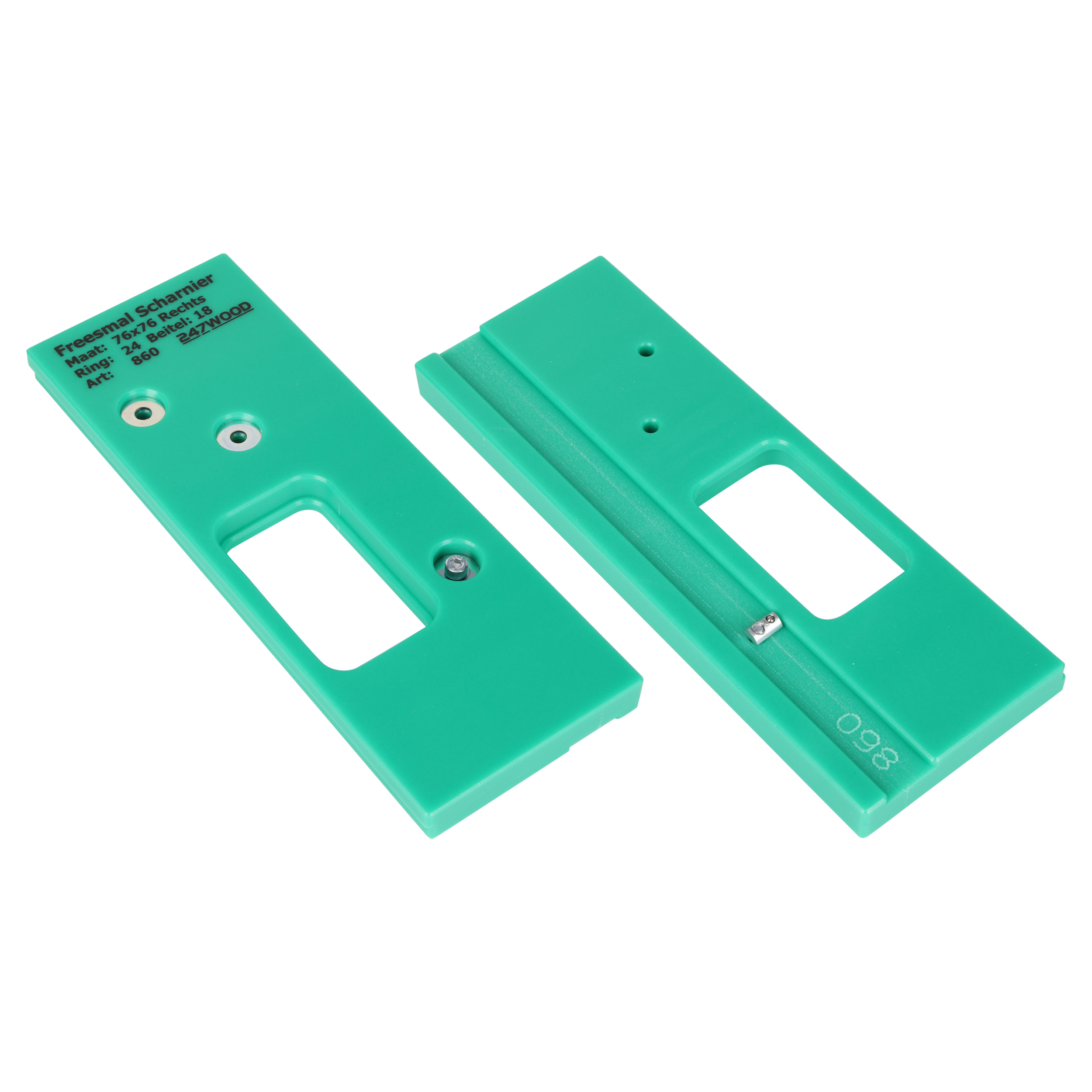 43.204.39   freesmal scharnier - 76 x 76 mm - rechts groen 