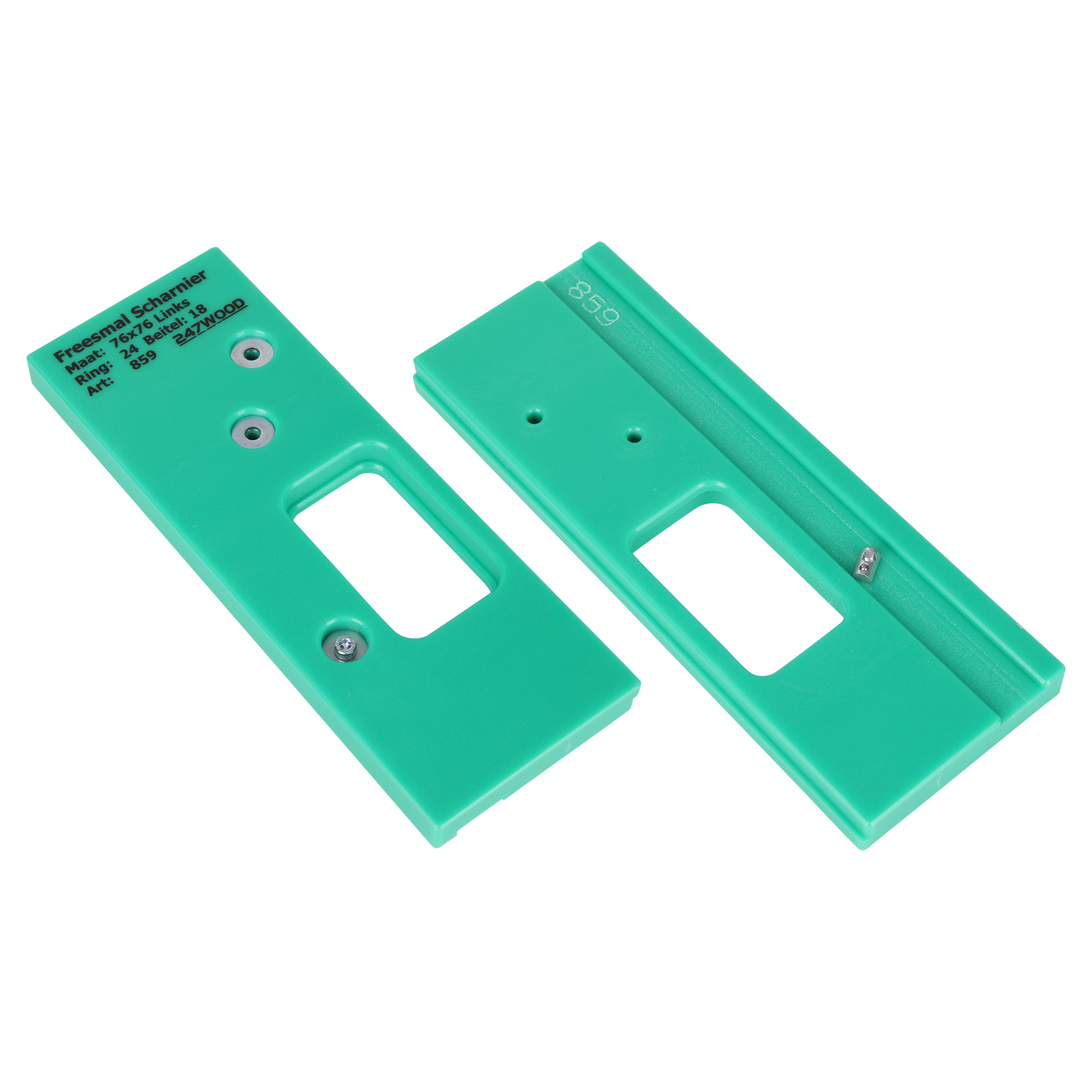 43.204.40   freesmal scharnier - 76 x 76 mm - links groen 