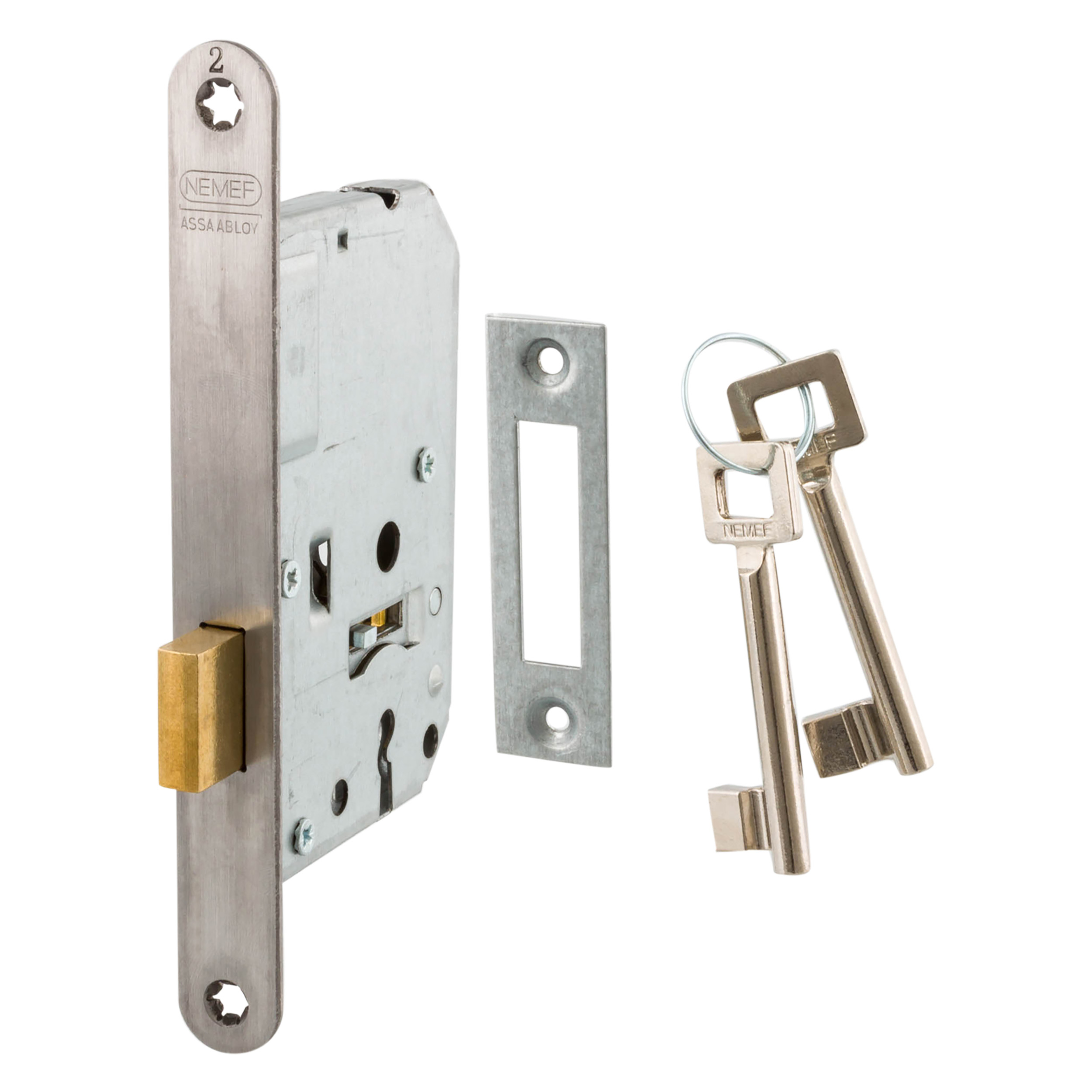 43.302.31 Nemef  kastslot type 1256 - rechts en links - RVS  174 x 20 x 2.75 mm