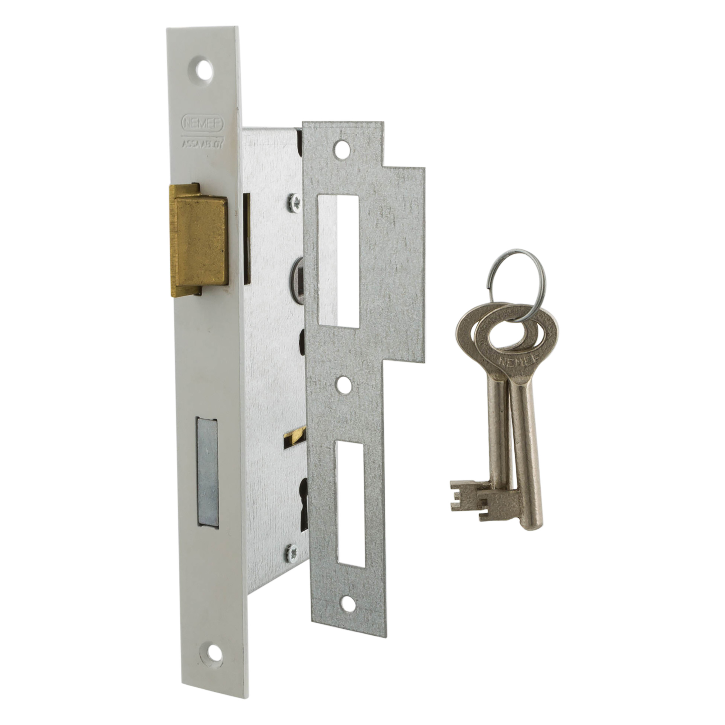 43.303.60 Nemef  dagnachtslot type 66/2 - din rechts gelakt 207 x 25 mm
