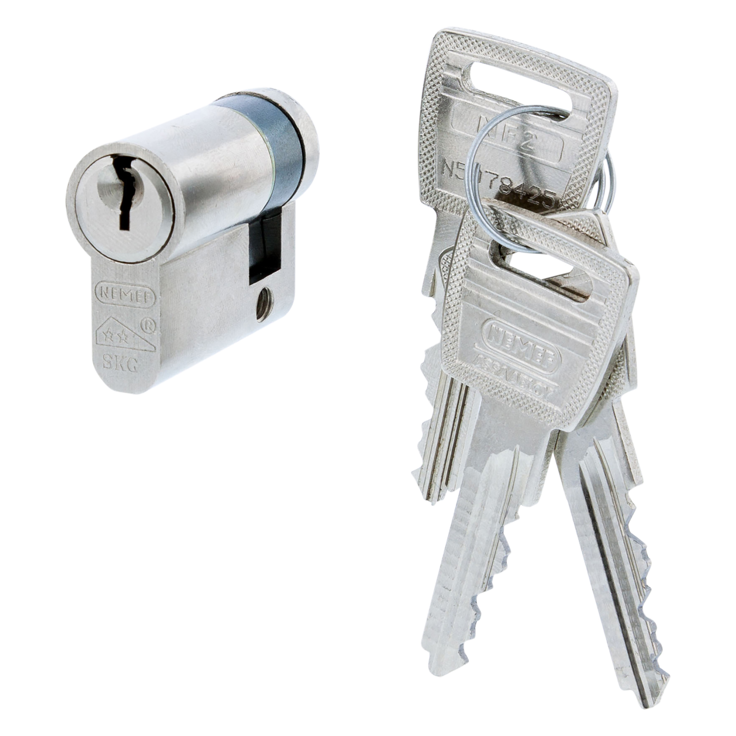 43.312.01 Nemef  profielcilinder enkel - type 106/9 - SKG**  40 mm