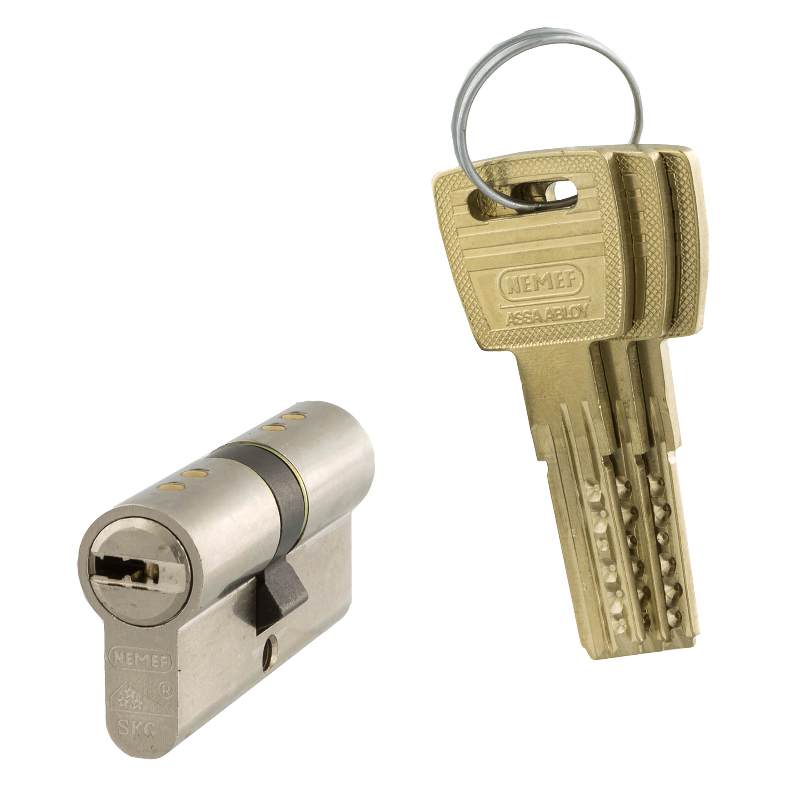 43.312.14 Nemef  profielcilinder type 142/9 - gelijksluitend - SKG***  61 mm