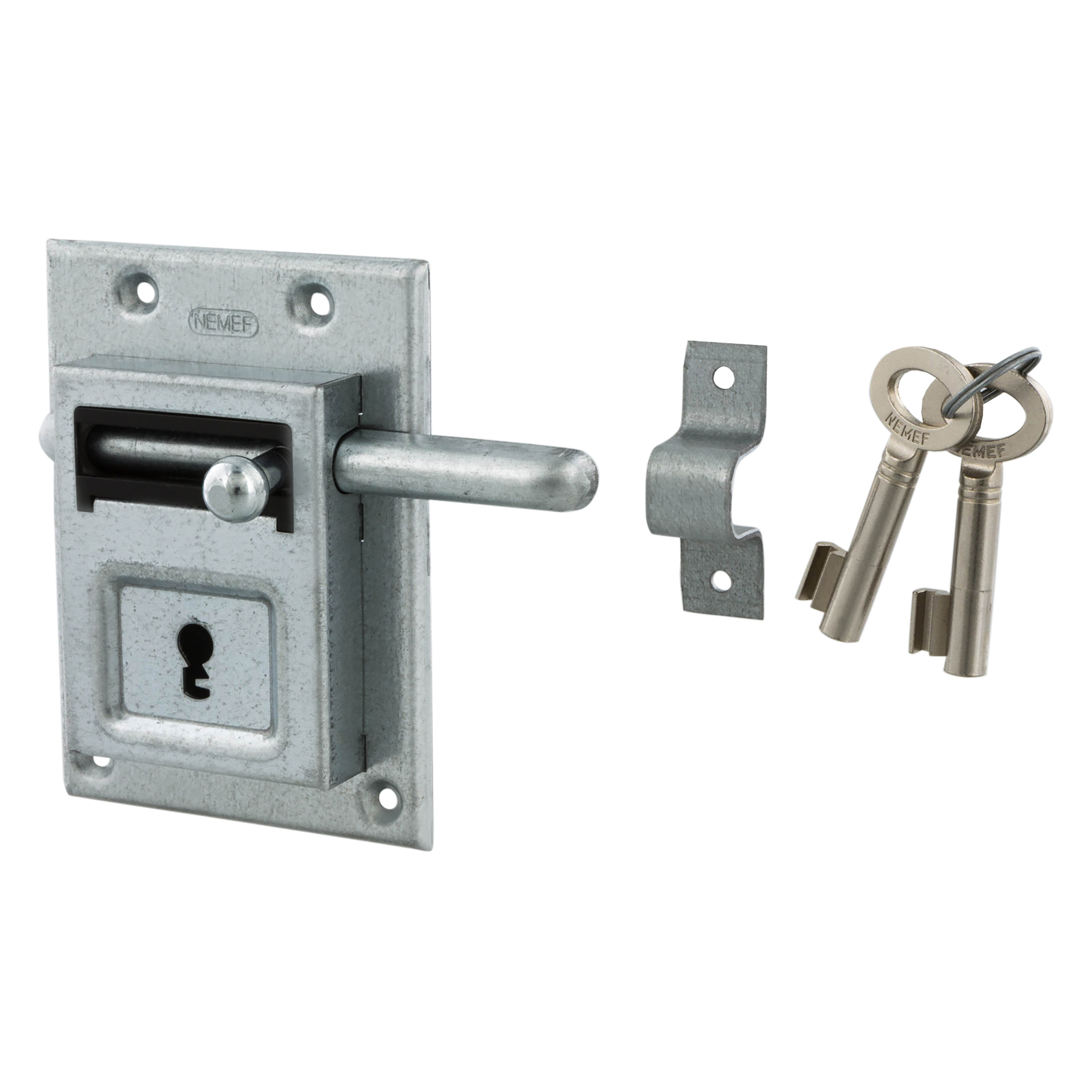 43.315.55 Nemef  grendelslot type 98/12 rechts en links - verzinkt  115 x 85 mm