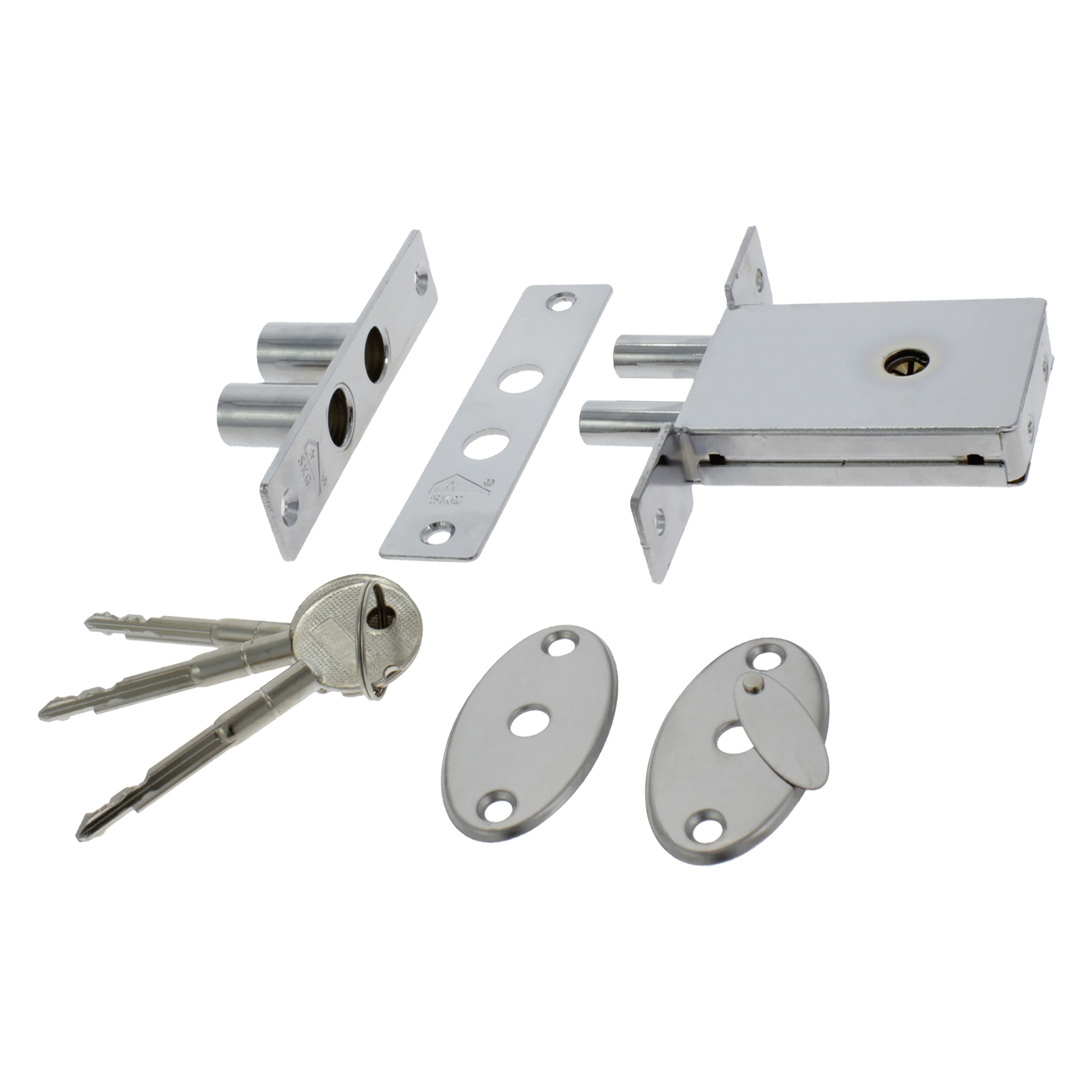 43.601.19   pennenslot messing vernikkeld - SKG*  45 mm