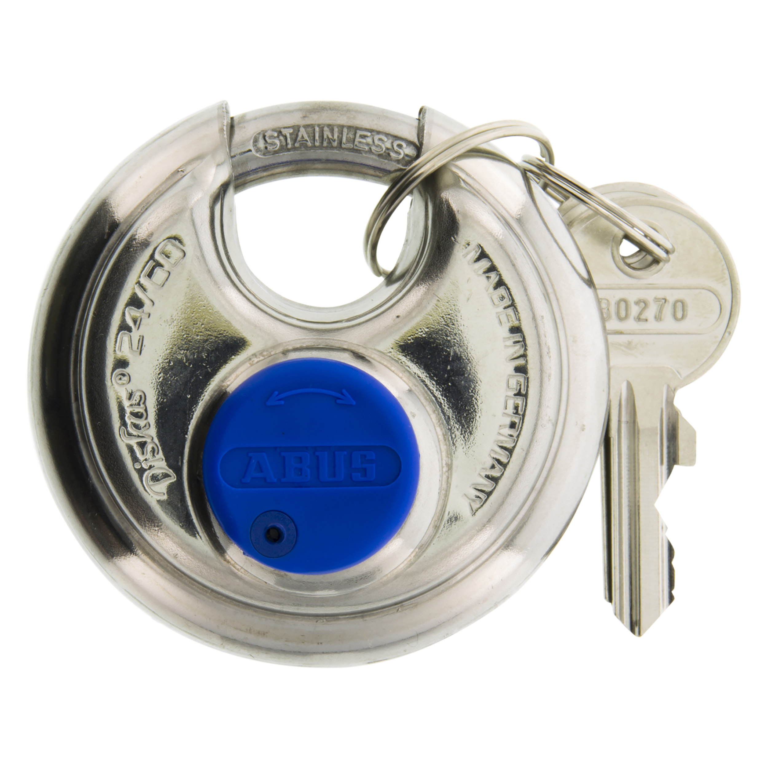 43.901.80 Abus  hangslot discus 24ib RVS Ø60 mm