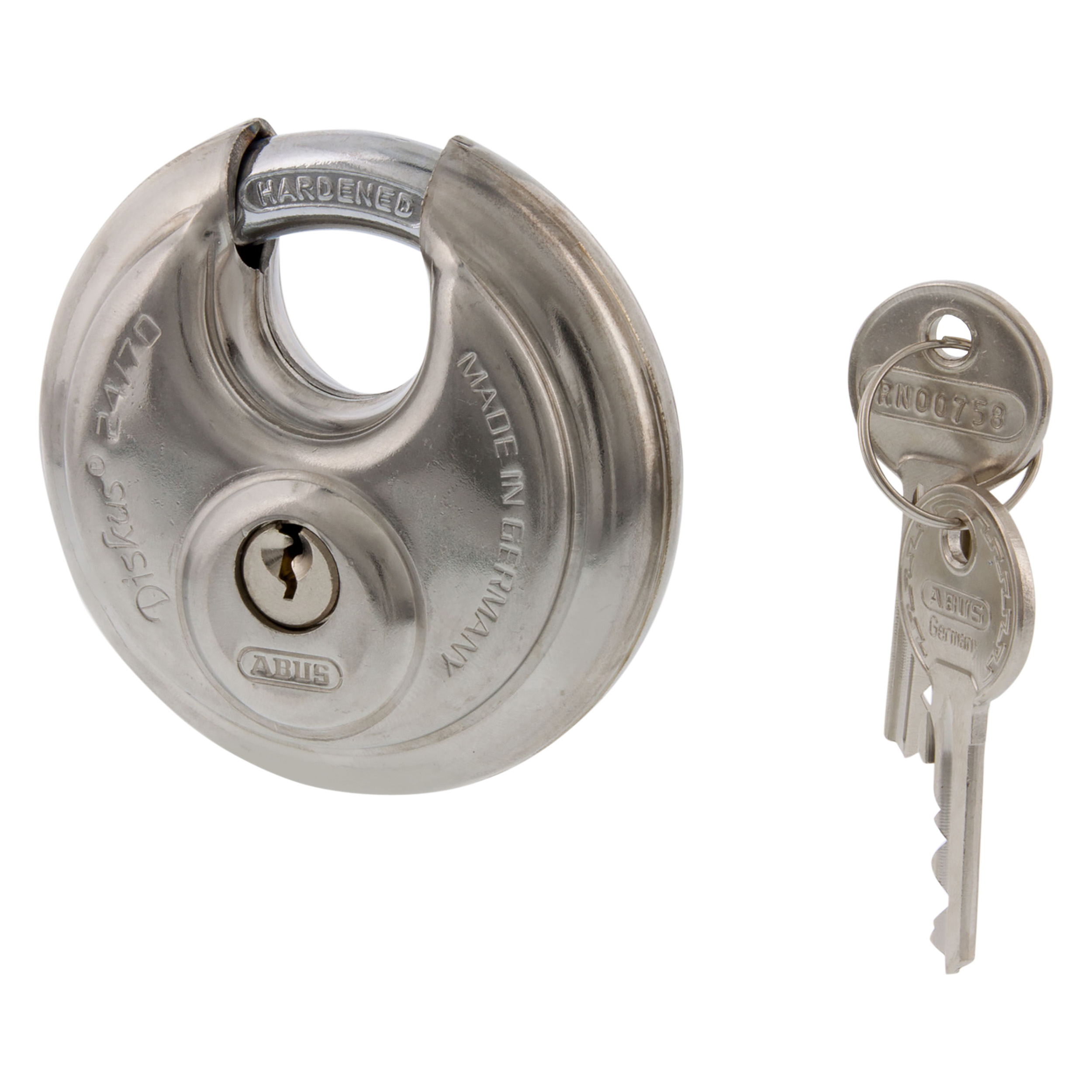 43.901.81 Abus  hangslot discus 24 verzinkt Ø70 mm