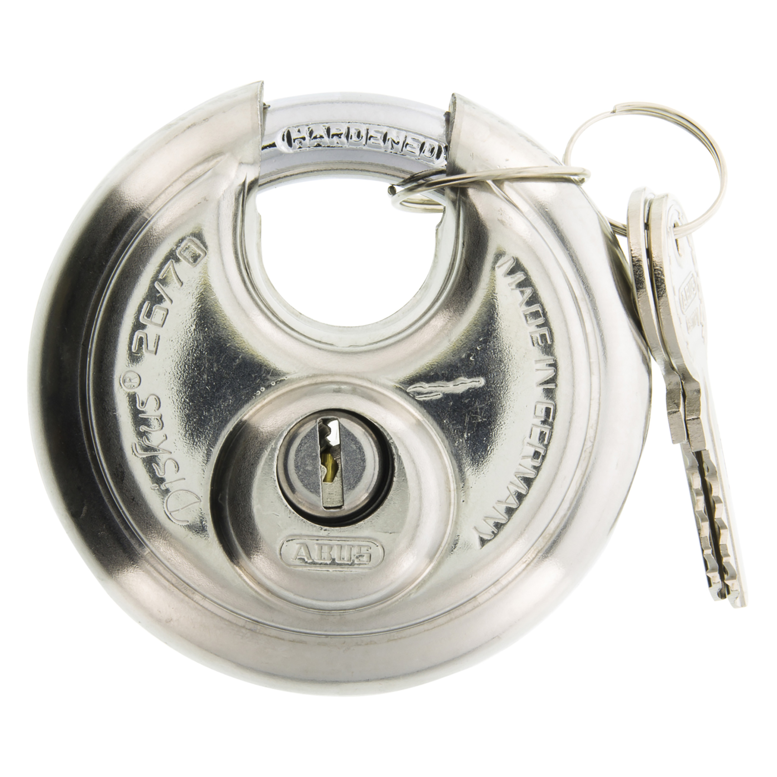 43.901.82 Abus  hangslot discus 26 verzinkt Ø70 mm