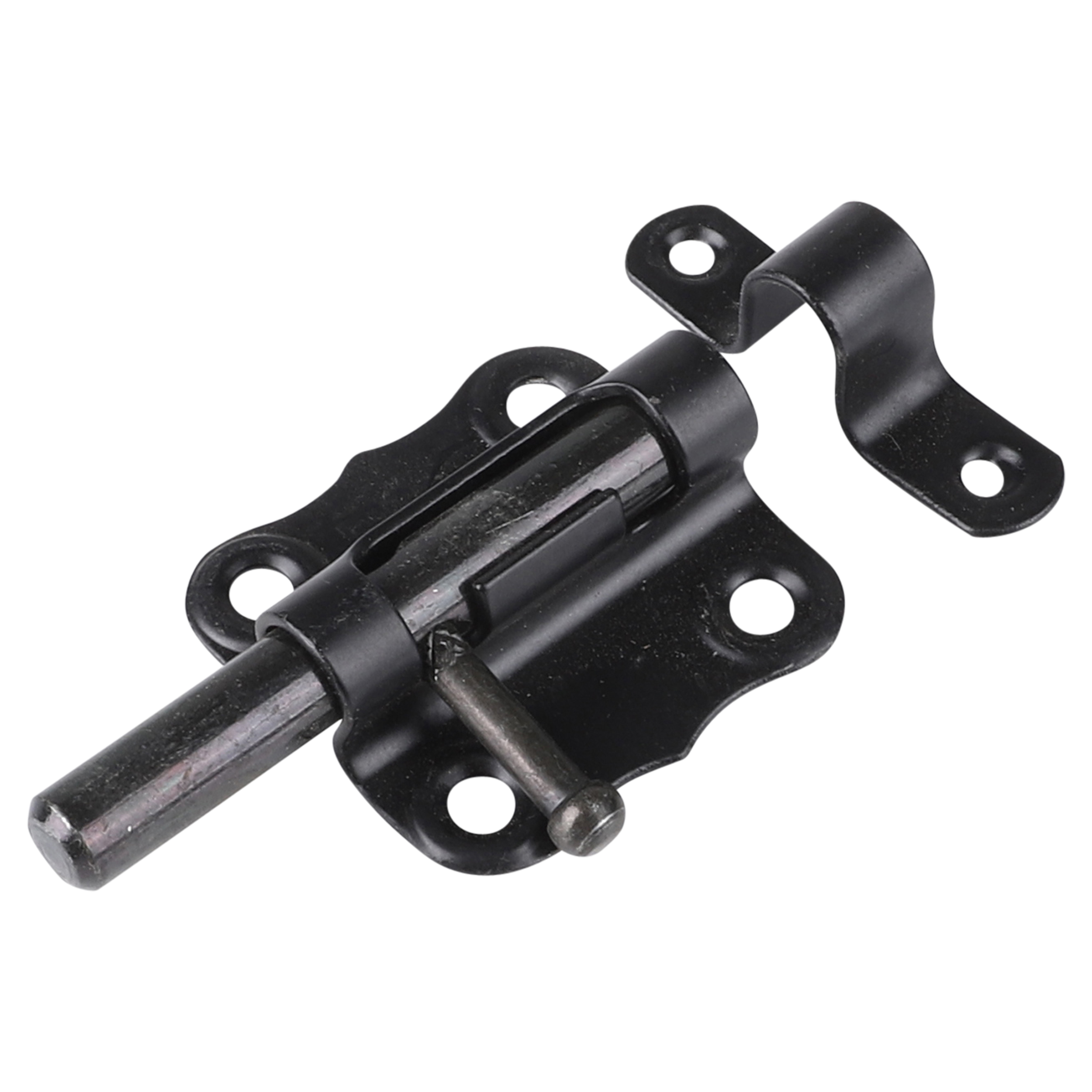 43.906.74 Starx  deurgrendel met ronde schoot en sluitlus zwart 40 mm