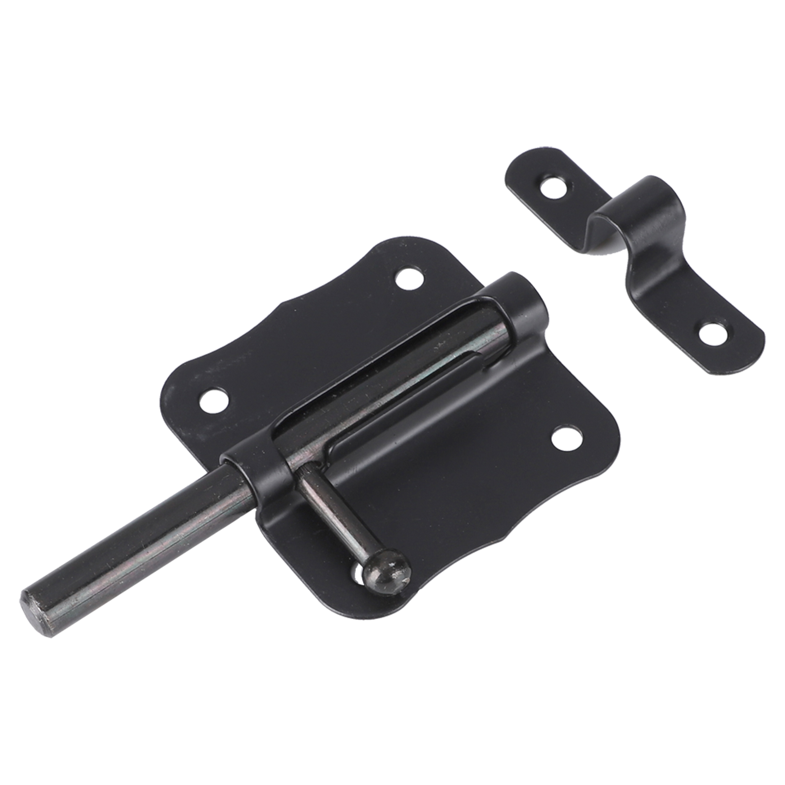 43.906.75 Starx  deurgrendel met ronde schoot en sluitlus zwart 60 mm