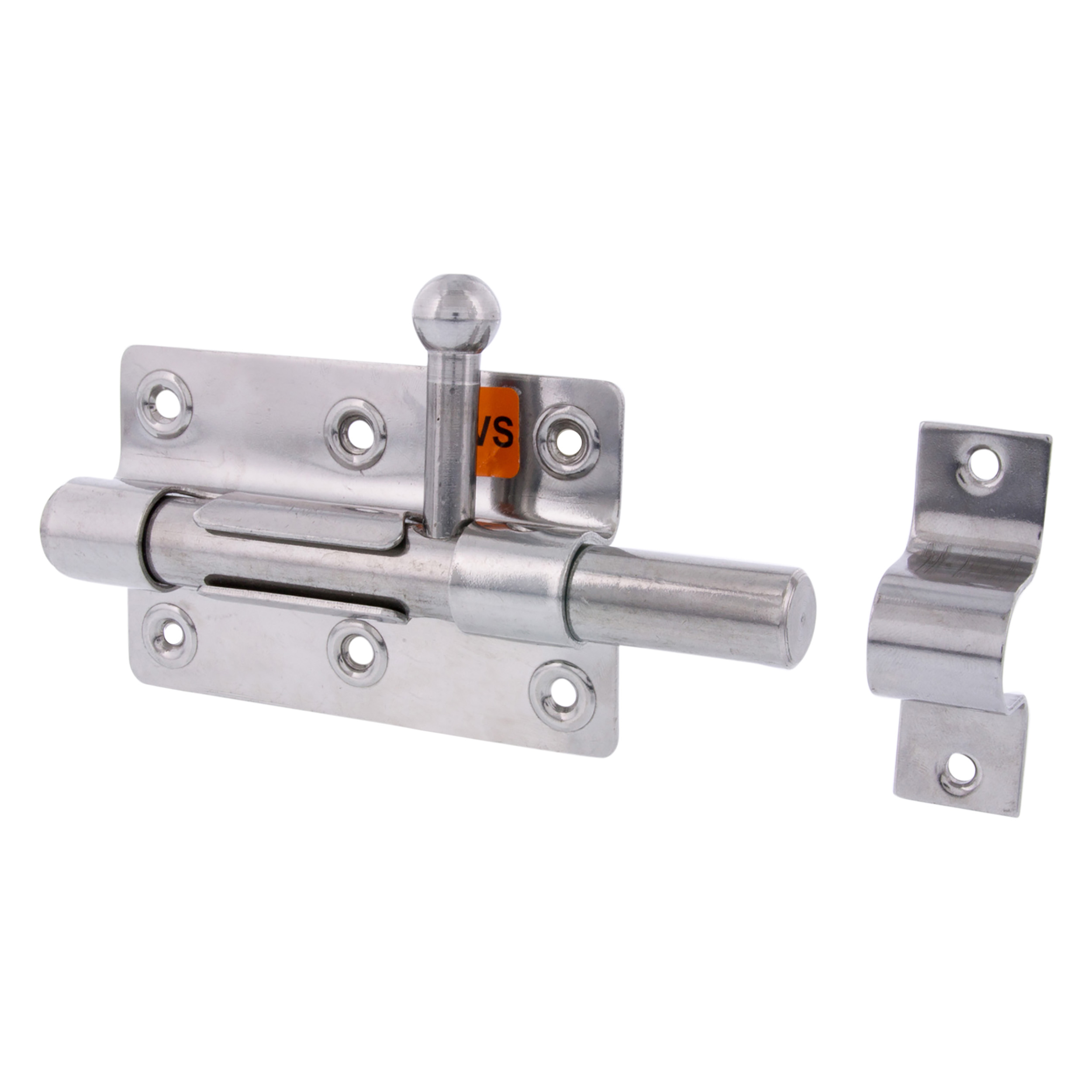 43.906.84 Starx  deurgrendel met ronde schoot en sluitlus - zwaar RVS 100 mm