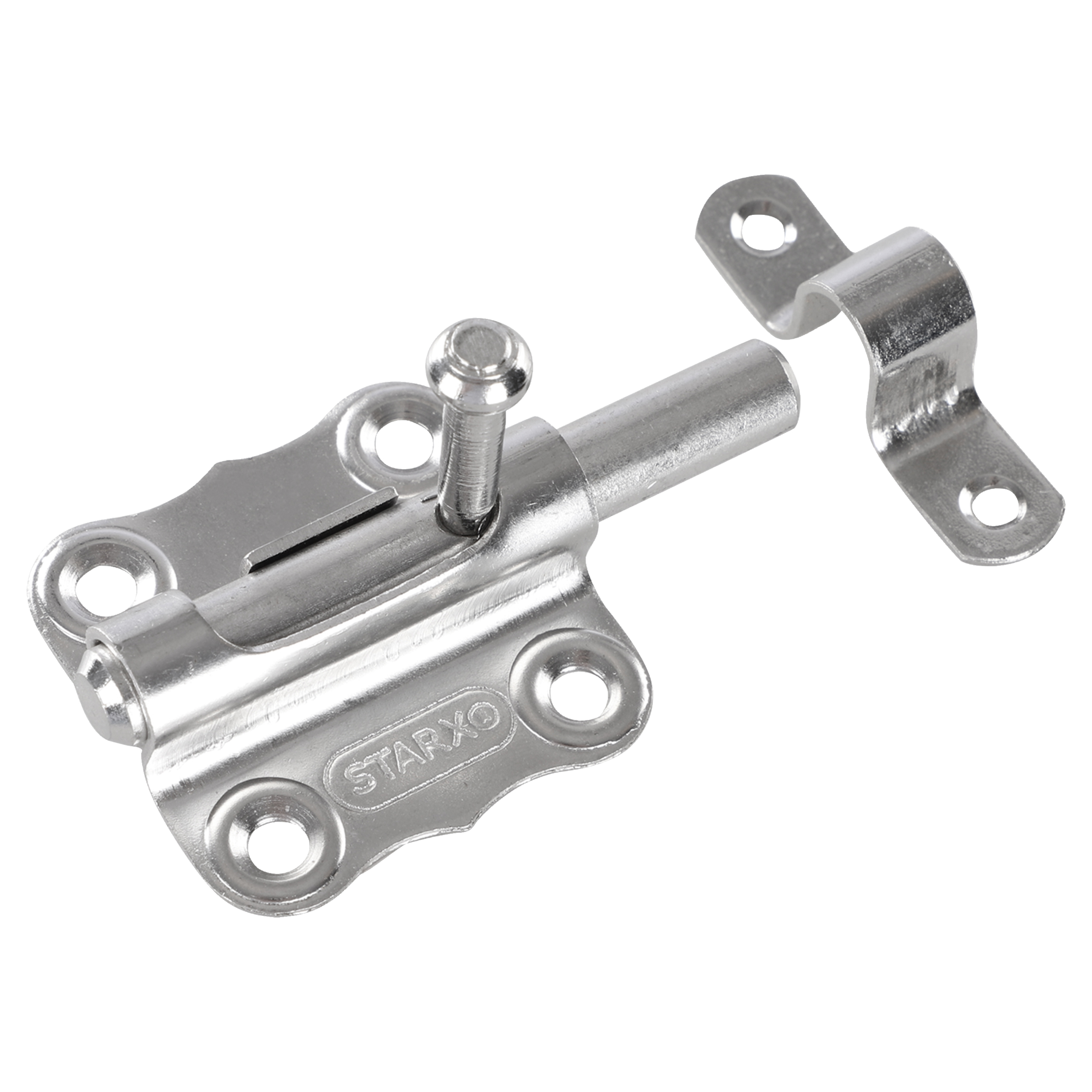 43.906.86 Starx  deurgrendel met ronde schoot en sluitlus RVS 40 mm